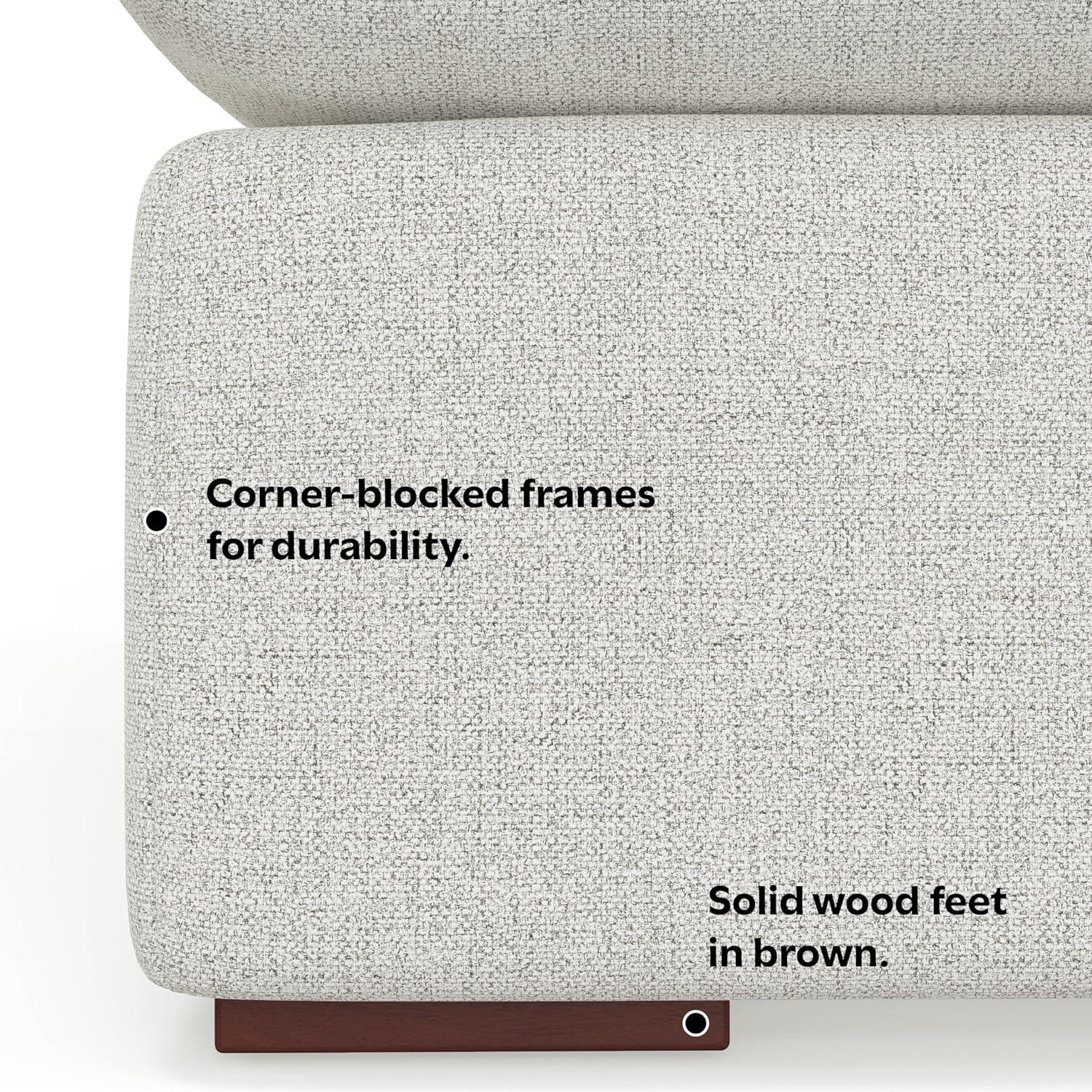 AllModern Maud Modular Sofa and Ottoman Set 125-inch-wide L-Shaped Sofa and Matching 36-inch-wide Table Ottoman for Living Room