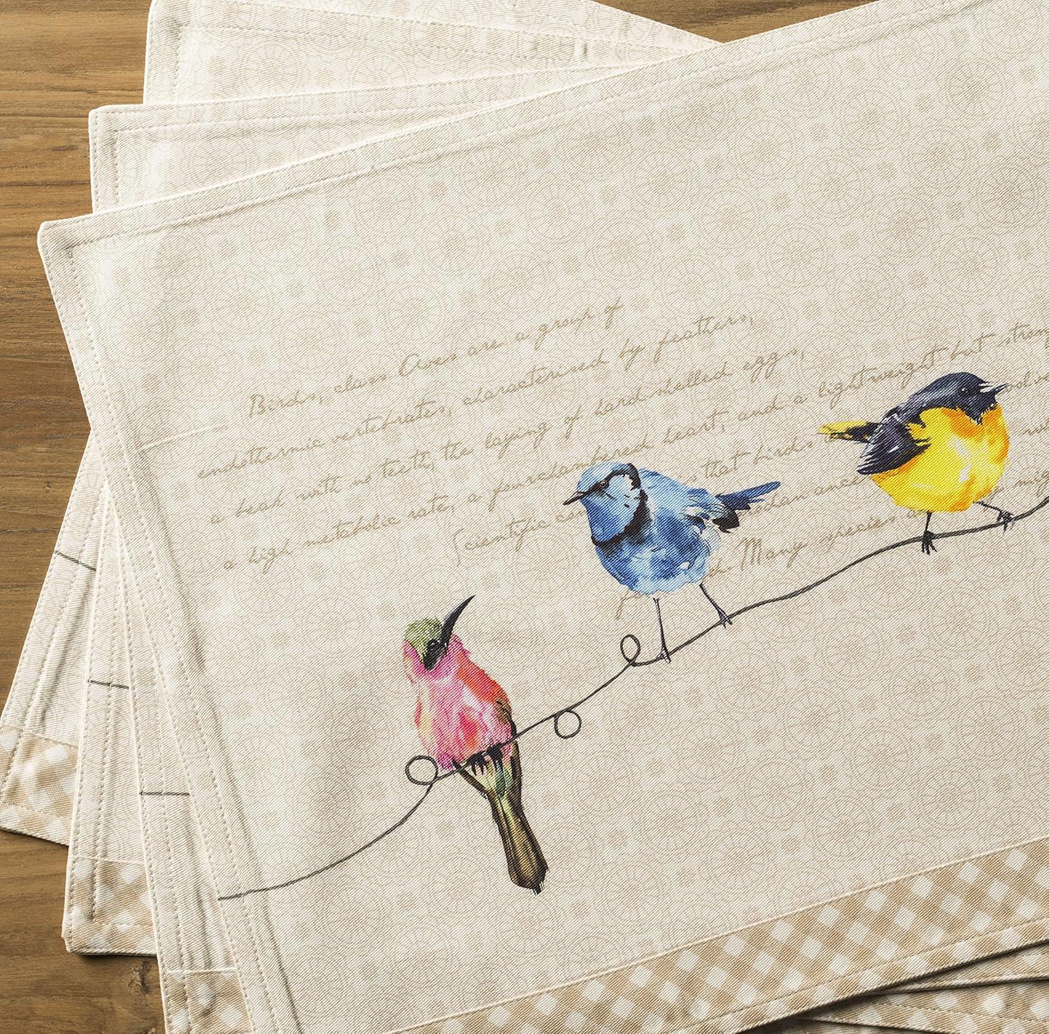 Maison d' Hermine Birdies on Wire 13'' Placemat (Set of 4)