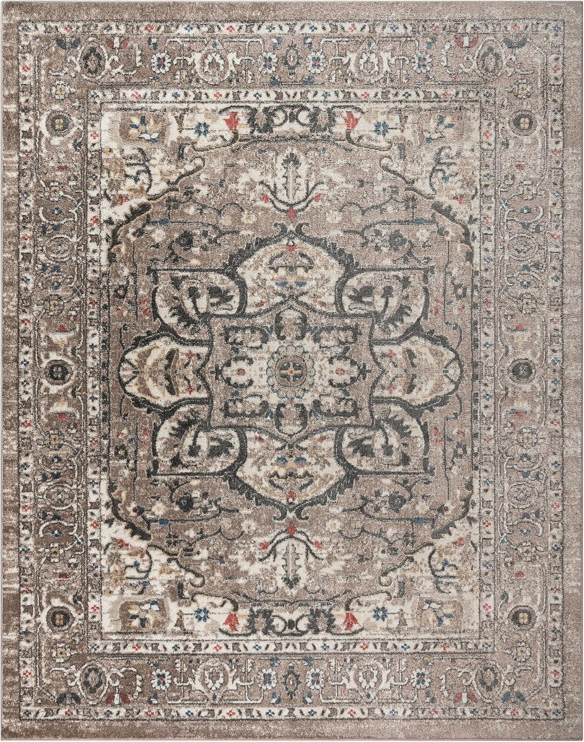 Heirloom Wynn Traditional Moroccan Brown Beige Polypropylene Area Rug