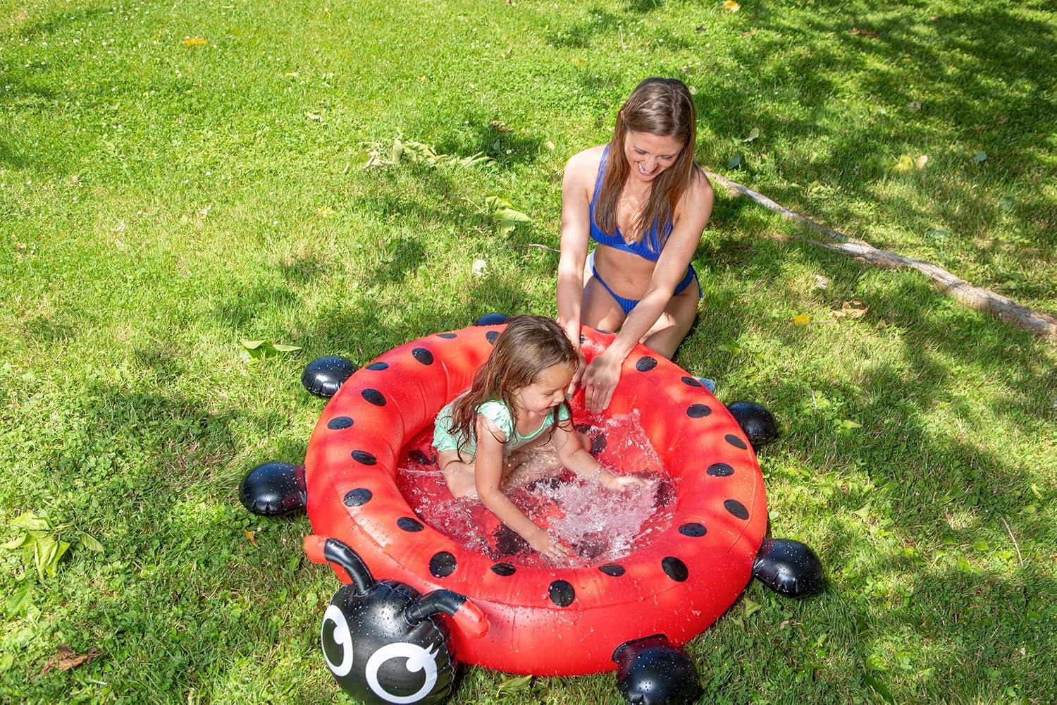 Poolmaster Ladybug Kiddie Wading Pool - Inflatable Swimming Pool for Kids