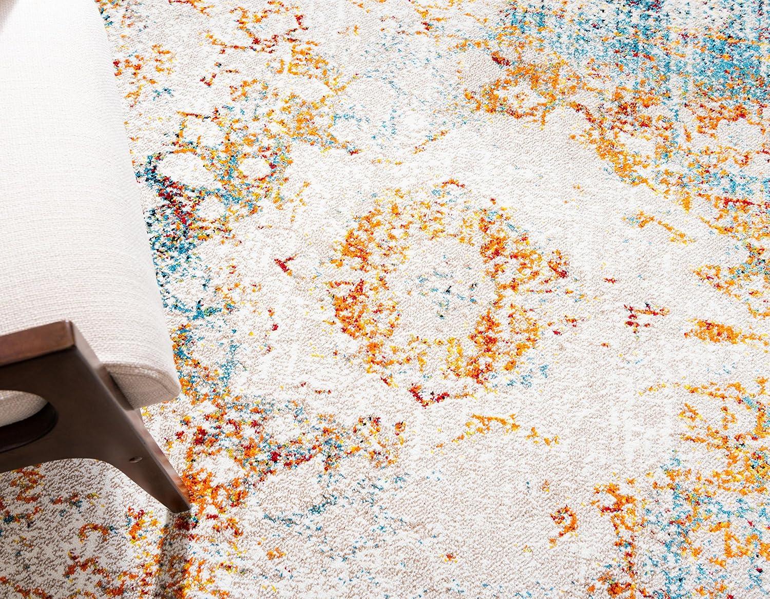 Unique Loom Rosso Collection Area Rug - Bellini (2' 7" x 10' Runner Beige/Blue)