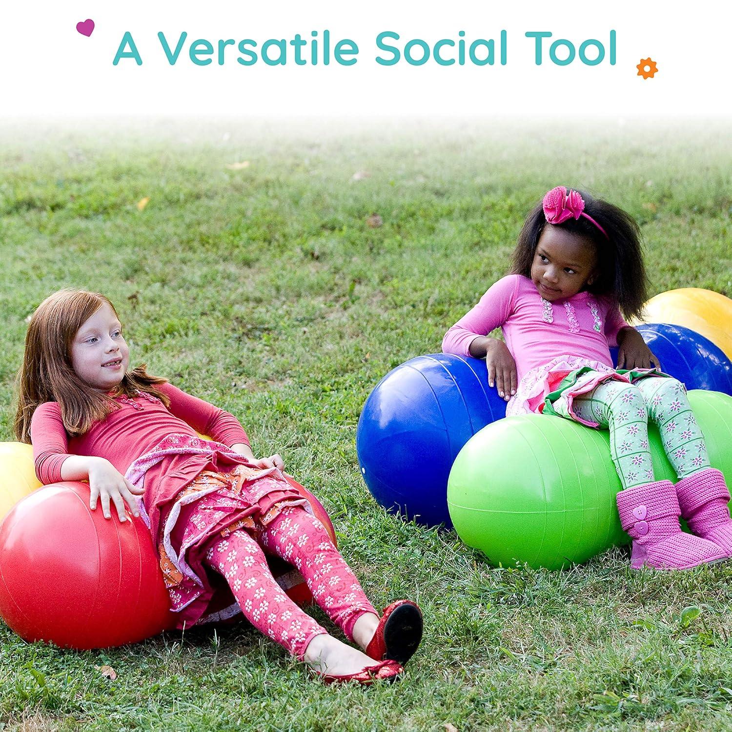 Fun and Function - Peanut Ball for Kids - Balance Ball for Kids with Special Needs - for Exercise, Therapy or Dynamic Seating