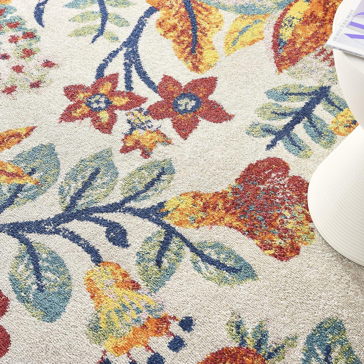 Nourison Allur Botanical Indoor Area Rug Ivory Multicolor 9' x 12'