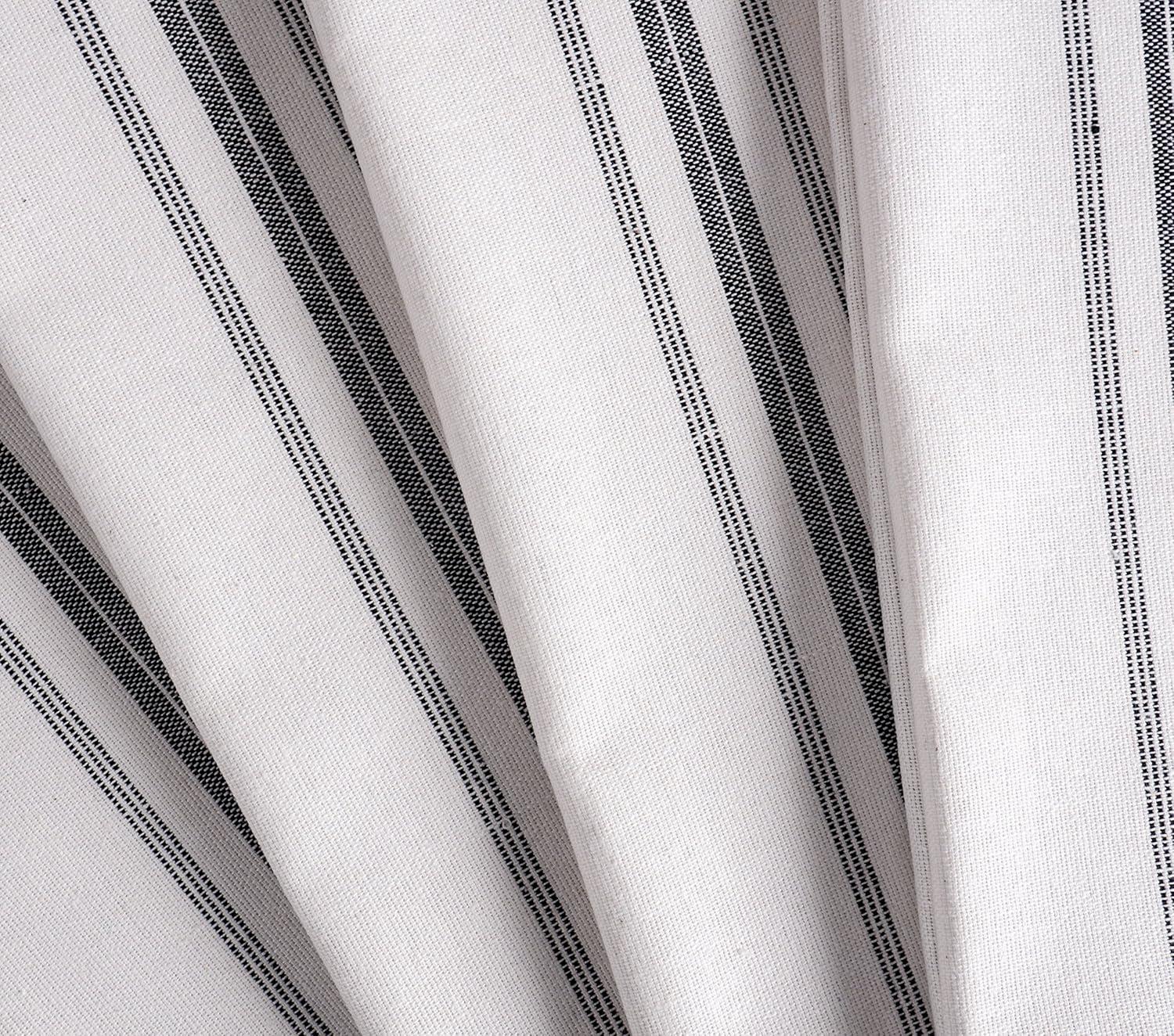 KAF Home Farmhouse Stripe Set Of 12 Kitchen Towels - 15" x 25", In Charcoal