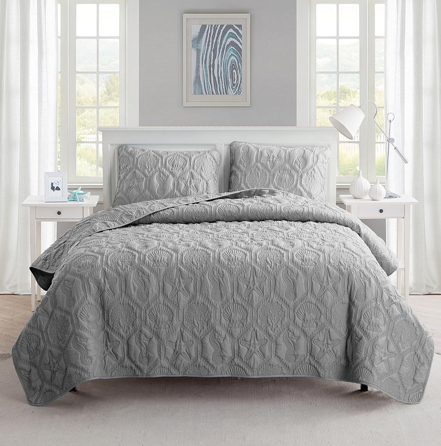 Shore Polyester Textured Sea Life Quilt Set