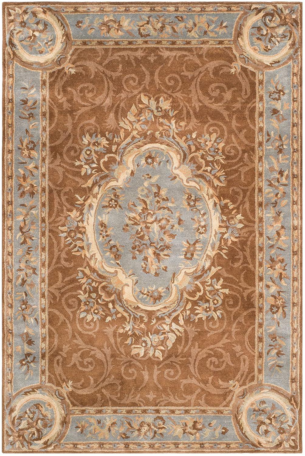 Empire EM409 Hand Tufted Wool Accent Rug - Blue/Brown- 2' X 3' - Safavieh.