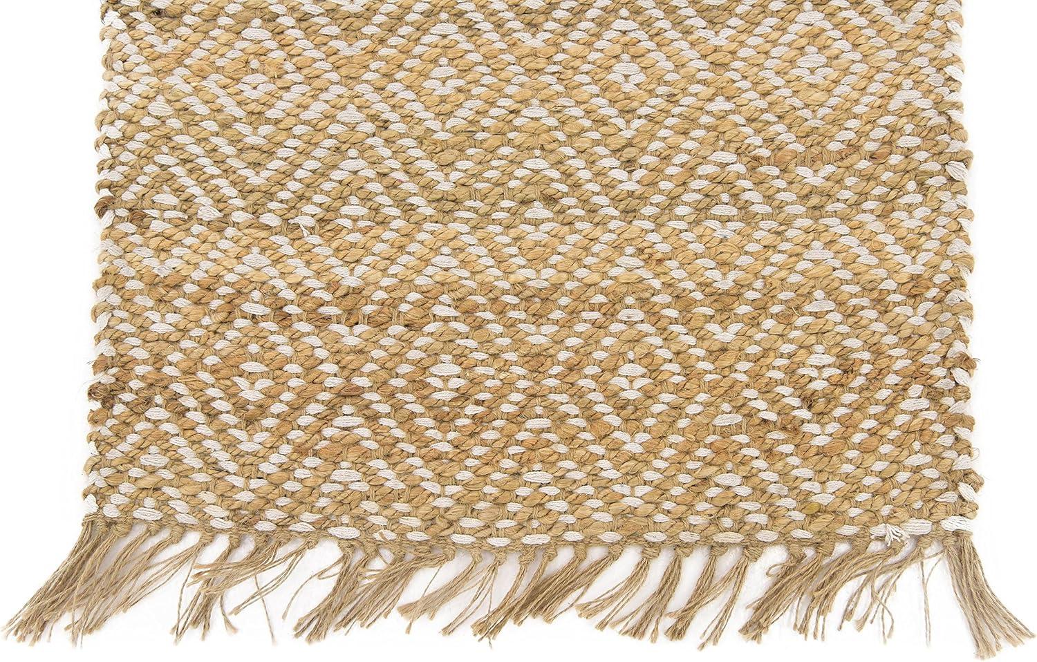 Natural Brown Rectangular Braided Jute Area Rug