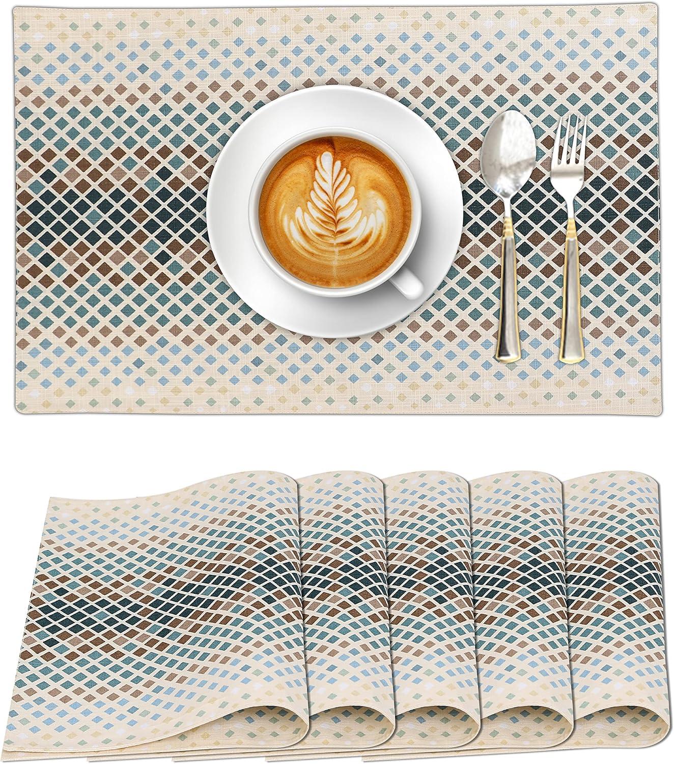 Dining Table Rectangle Placemats 100% Cotton Multi Pattern 13x19 Inches