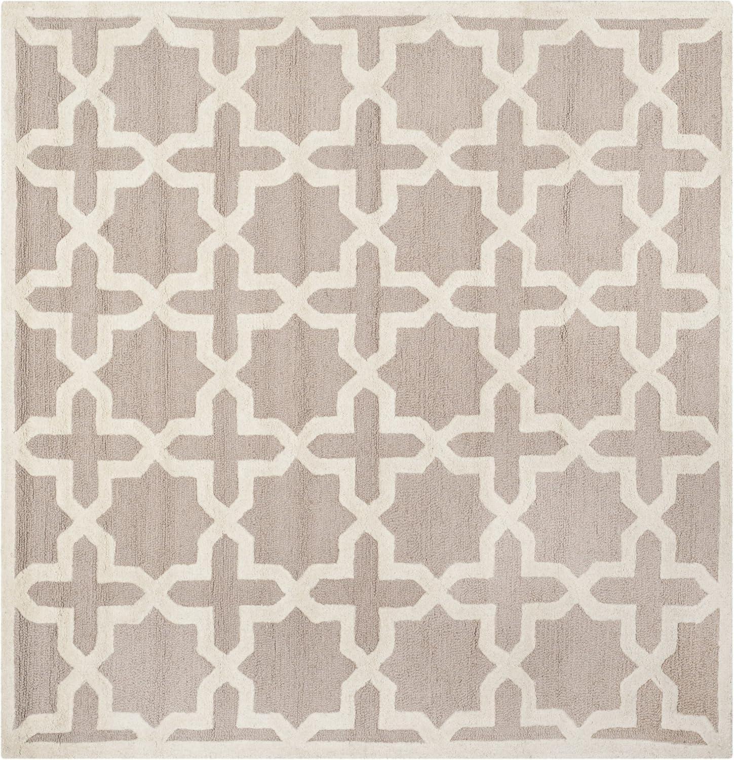 Cambridge CAM125 Tufted Indoor Area Rug - Beige/Ivory - 6'x6' - Safavieh
