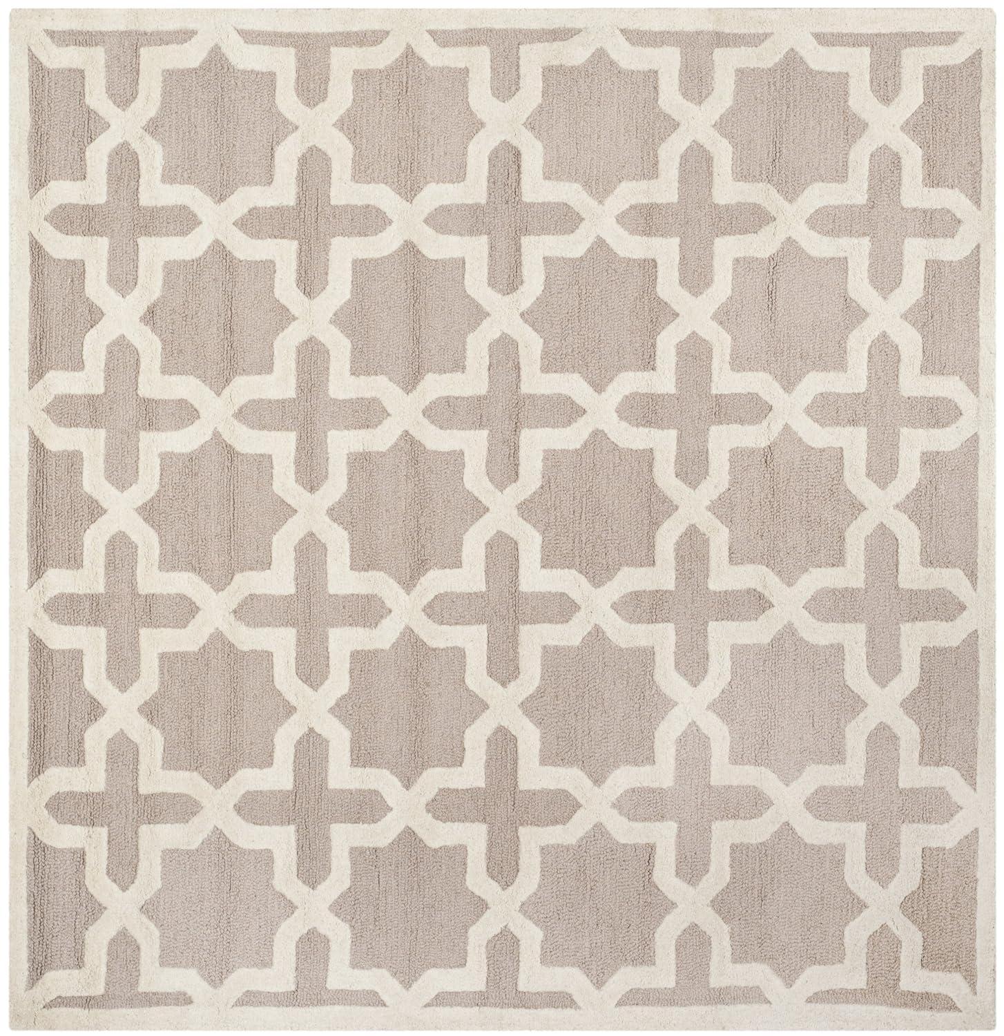Cambridge CAM125 Tufted Indoor Area Rug - Beige/Ivory - 6'x6' - Safavieh