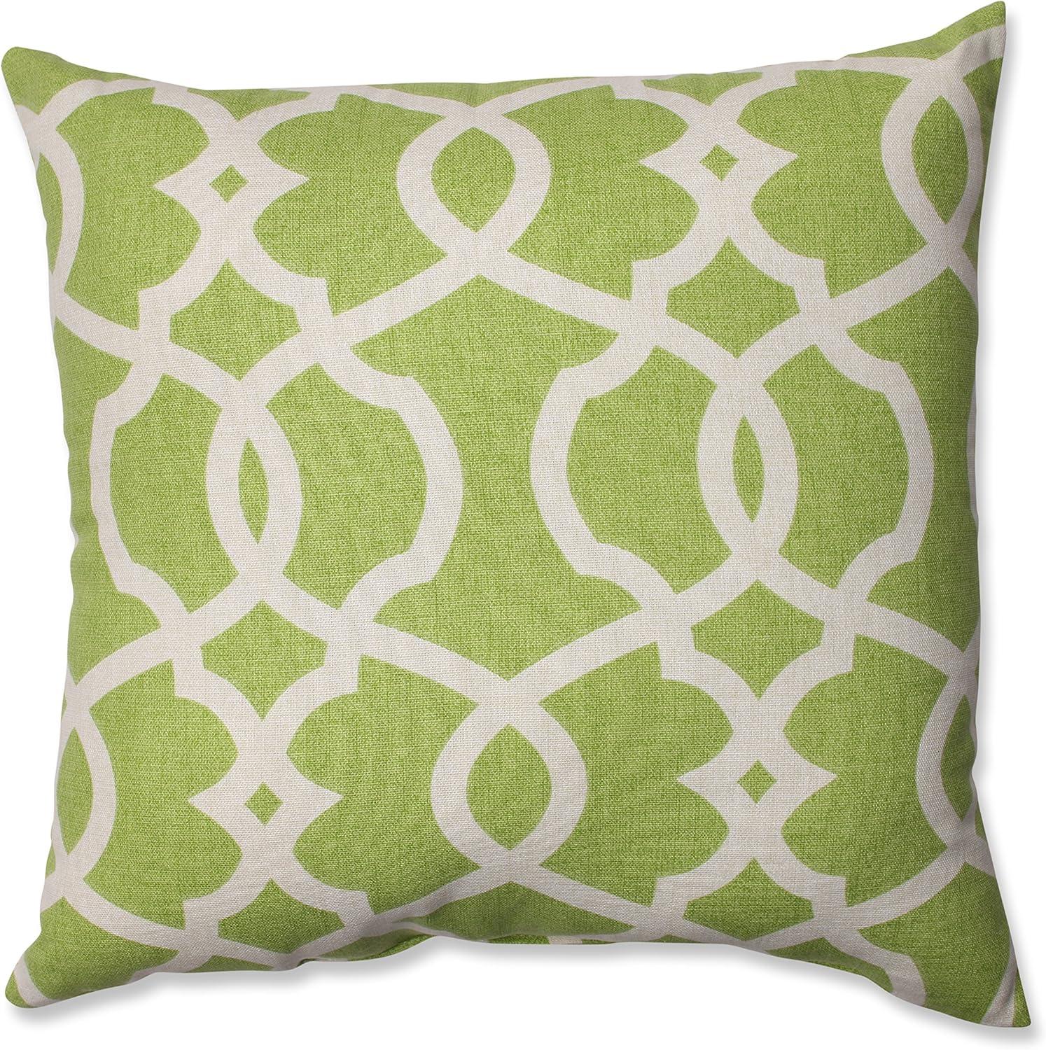 Lattice Damask Cotton Reversible Throw Pillow