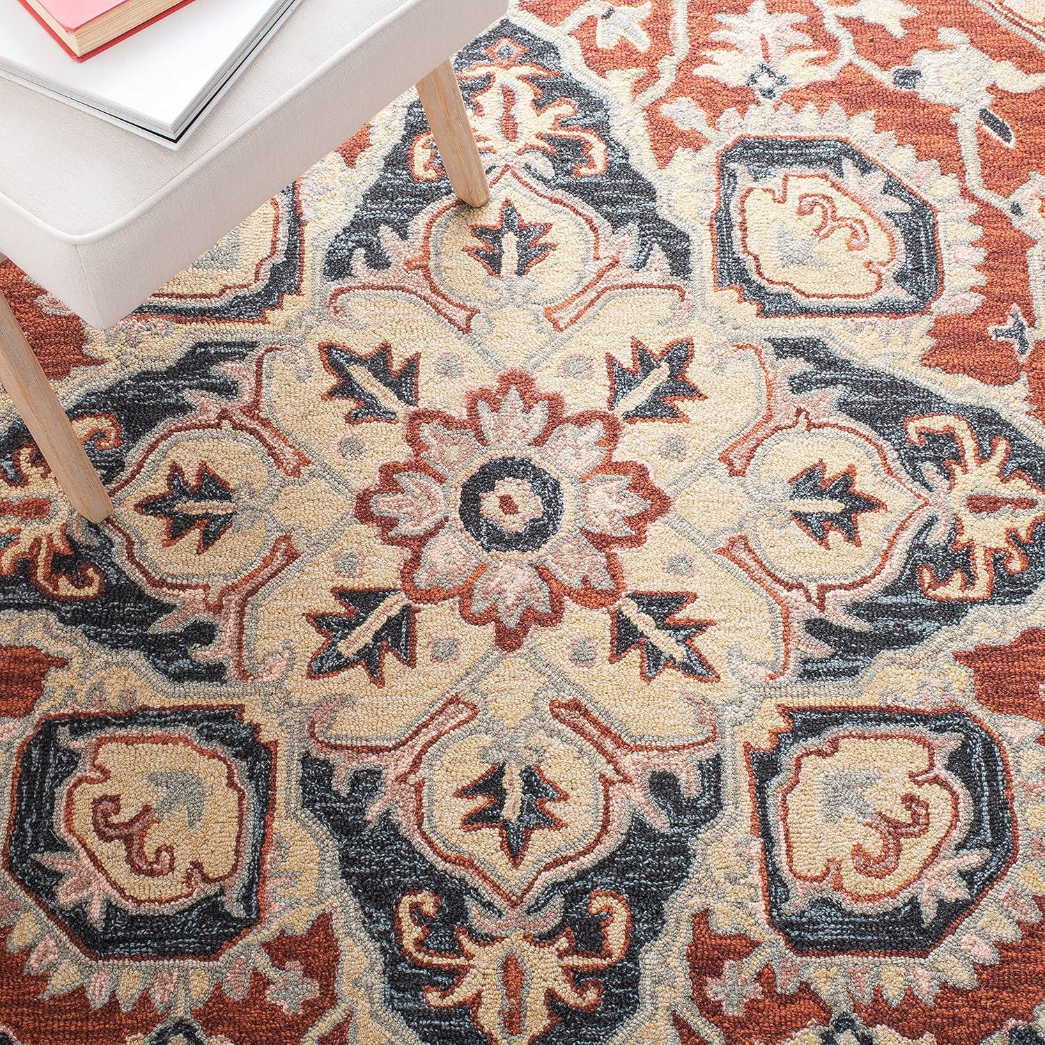 Heritage HG922 Hand Tufted Area Rug - Red/Black - 5'x8' - Safavieh.