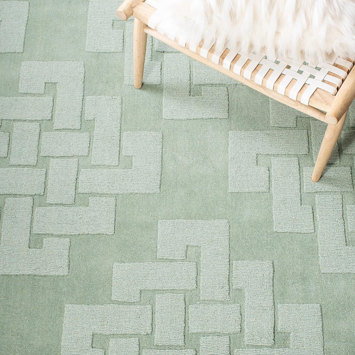 Geometric Handmade Tufted Wool Sea Anemone Area Rug