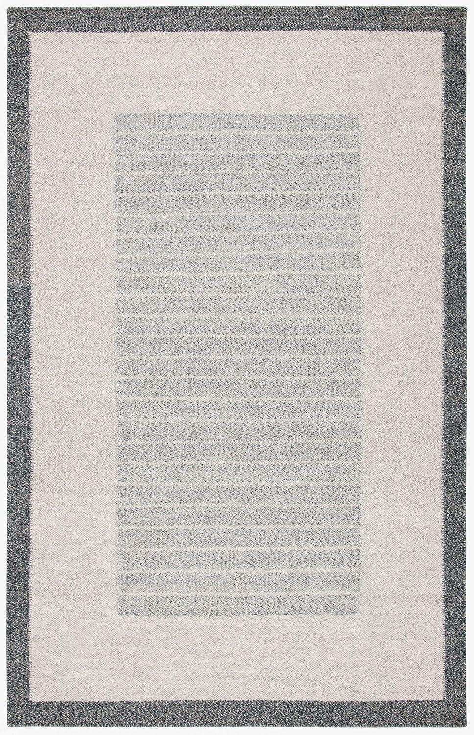 Kilim KLM155 FLAT WEAVE Accent Rug - Ivory/Grey - 3'x5' - Safavieh