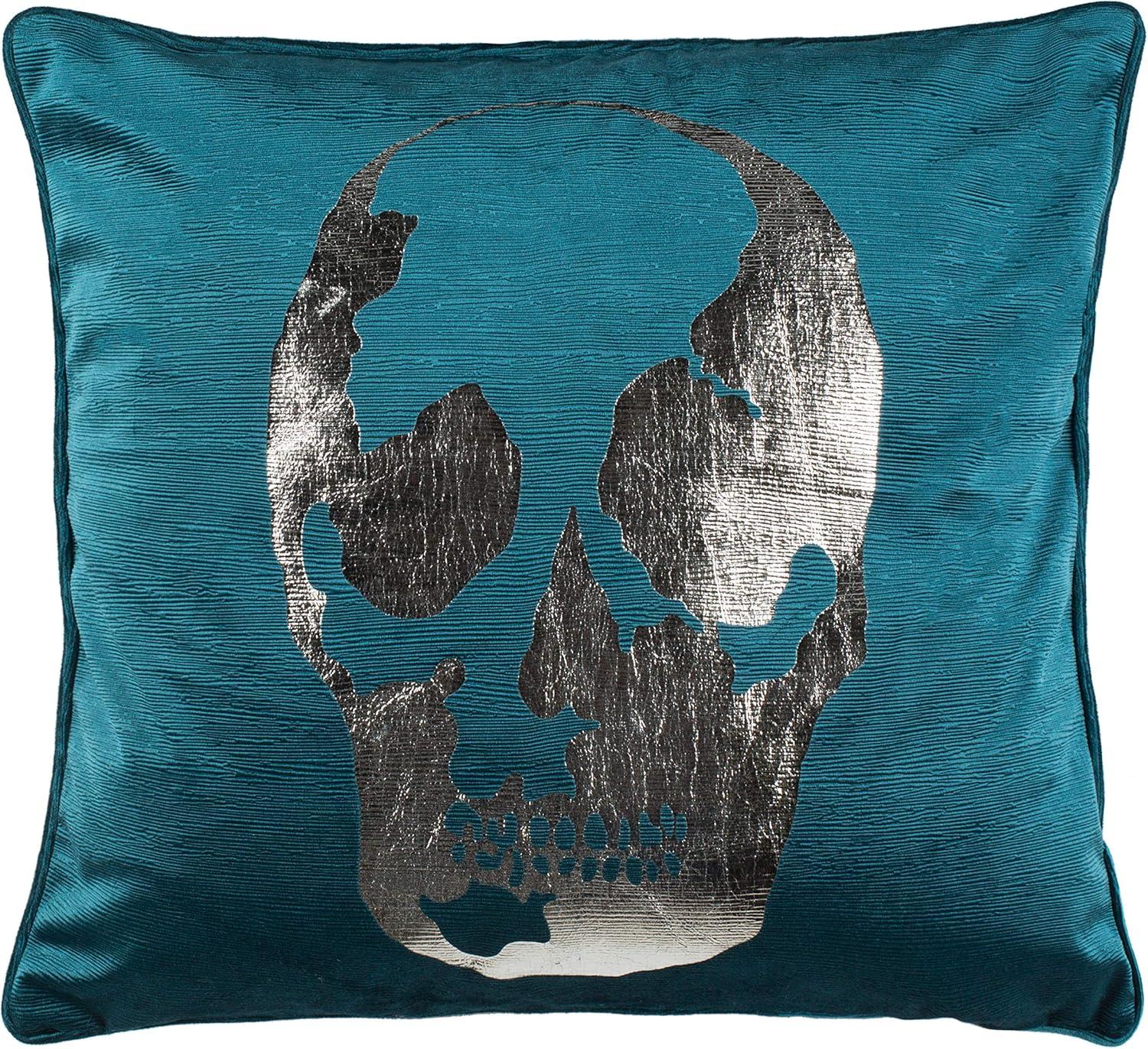 Romey Skull Pillow - Dark Green - 20"X20" - Safavieh