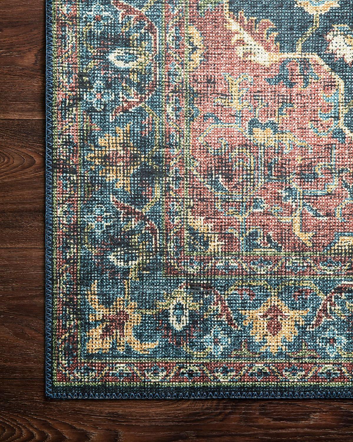 Loloi II Skye Collection SKY-08 Denim/Brick 6'-0" x 6'-0" Round Area Rug