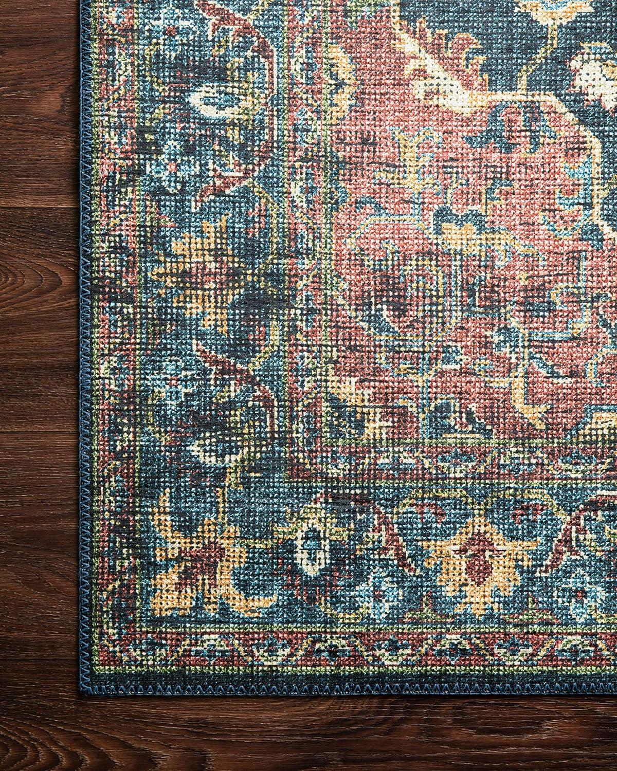 Loloi II Skye Collection SKY-08 Denim/Brick 6'-0" x 6'-0" Round Area Rug