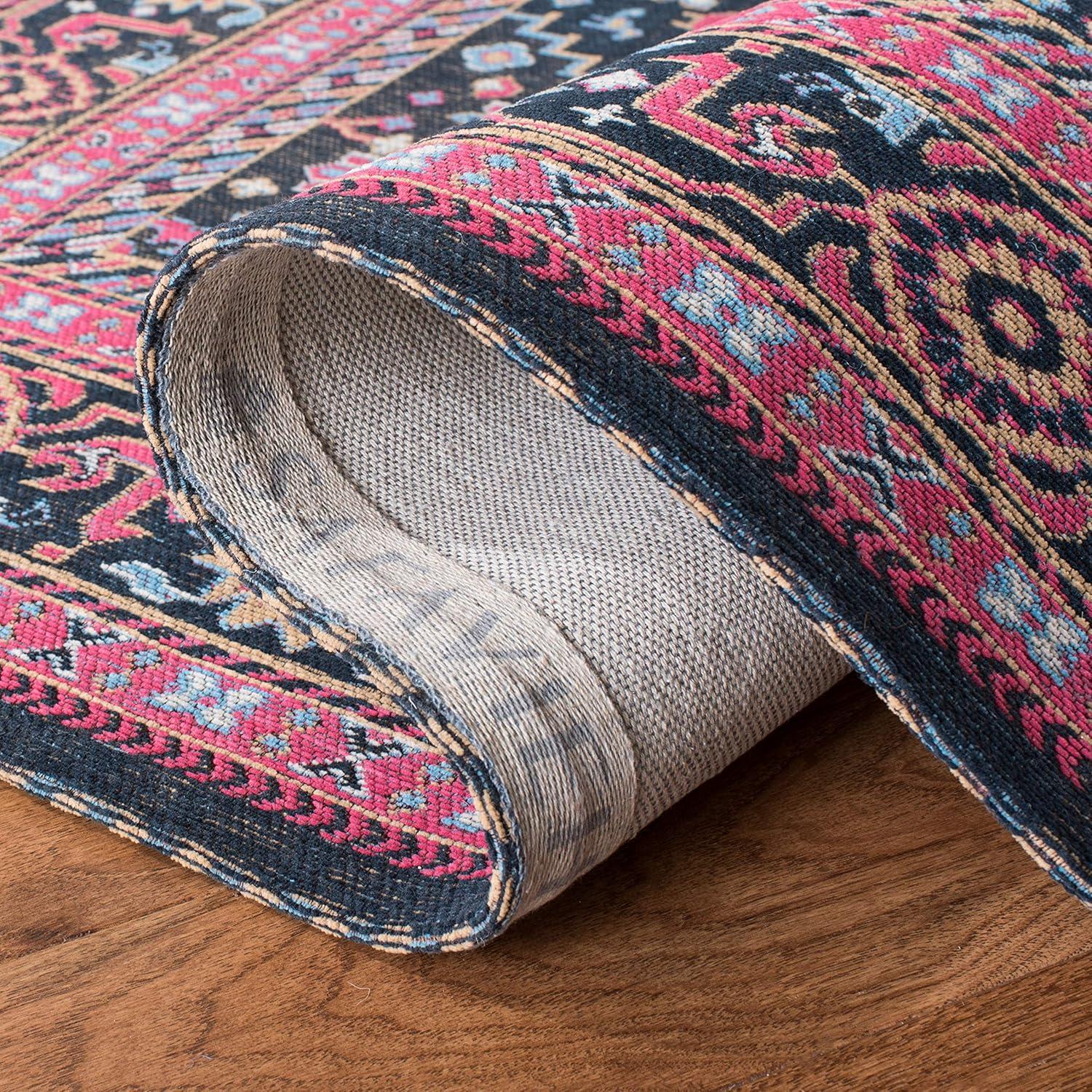 Classic Vintage CLV114 Power Loomed Area Rug - Navy/Pink - 4'x6' - Safavieh.
