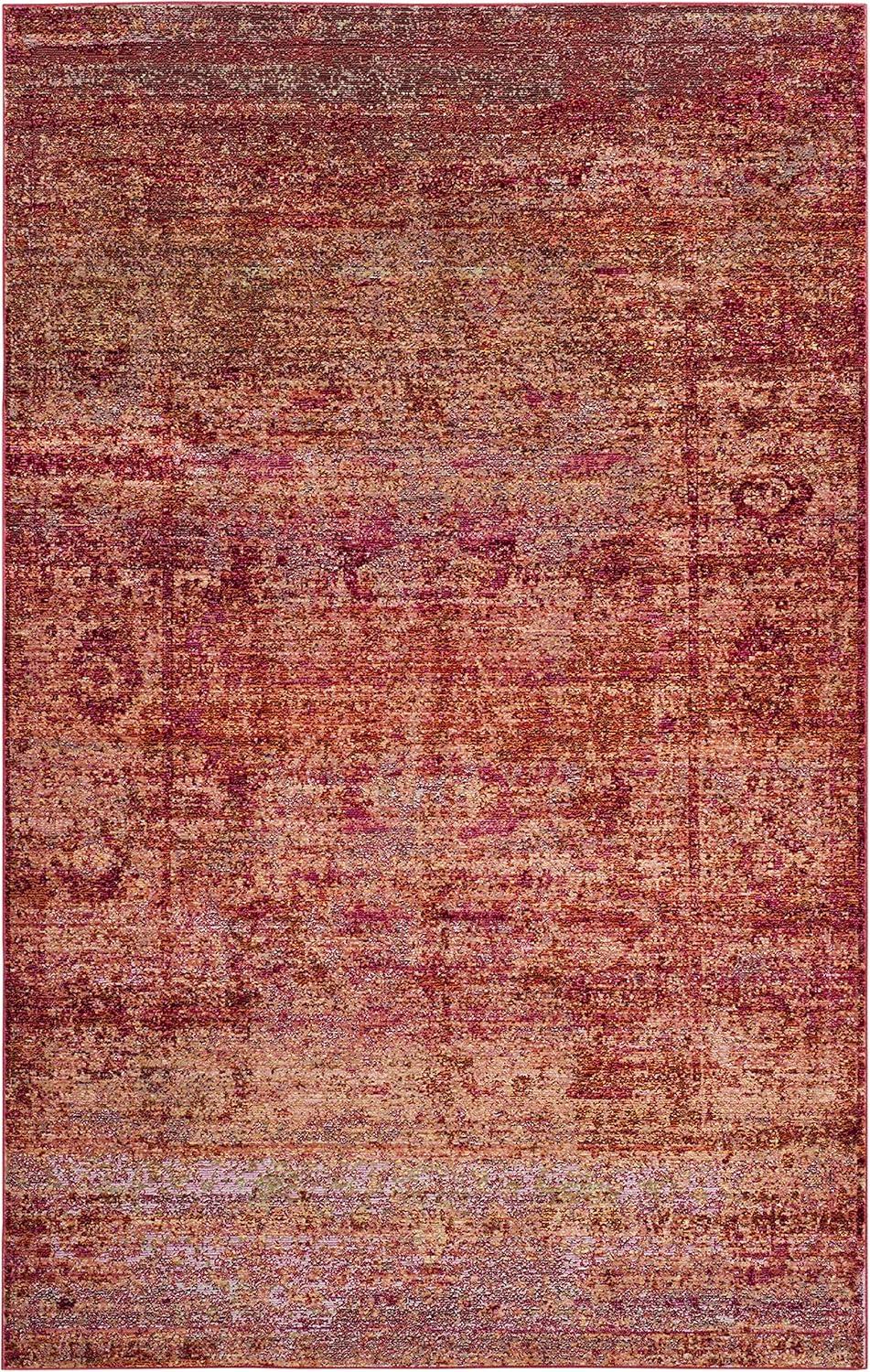 SAFAVIEH Mystique Durward Overdyed Polyester Area Rug, Fuchsia/Multi, 4' x 6'