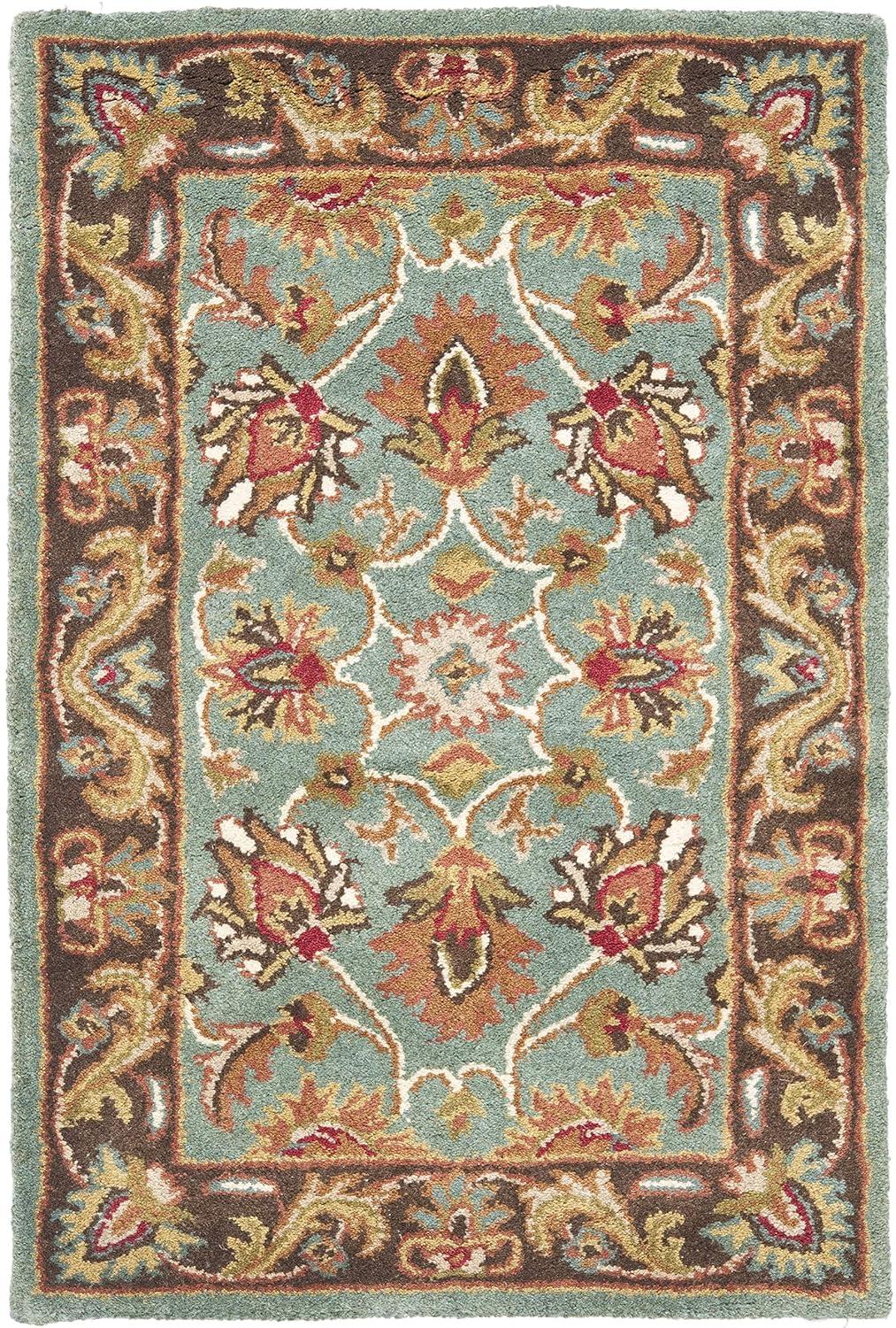 Heritage HG812 Handmade Accent Rug - 2'3"x4' - Blue/Brown - Safavieh