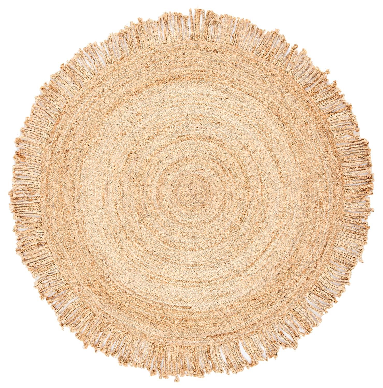 Braided BRD259 Hand Braided Area Rug - Natural - 5' round - Safavieh.