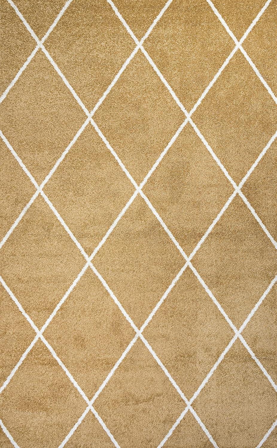 Cole Minimalist Diamond Trellis Round Area Rug - JONATHAN Y