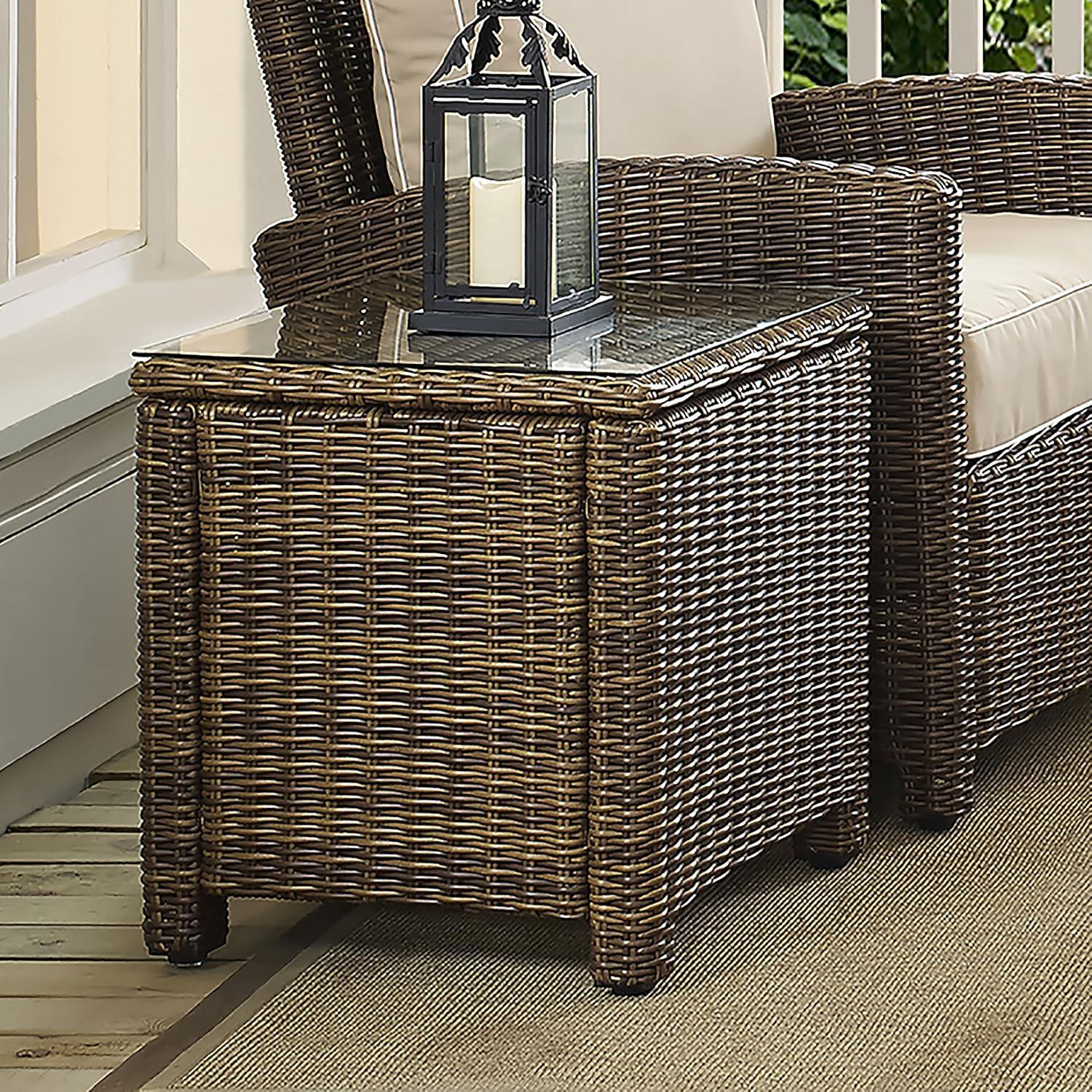 Bradenton Outdoor Wicker Rectangular Side Table - Crosley