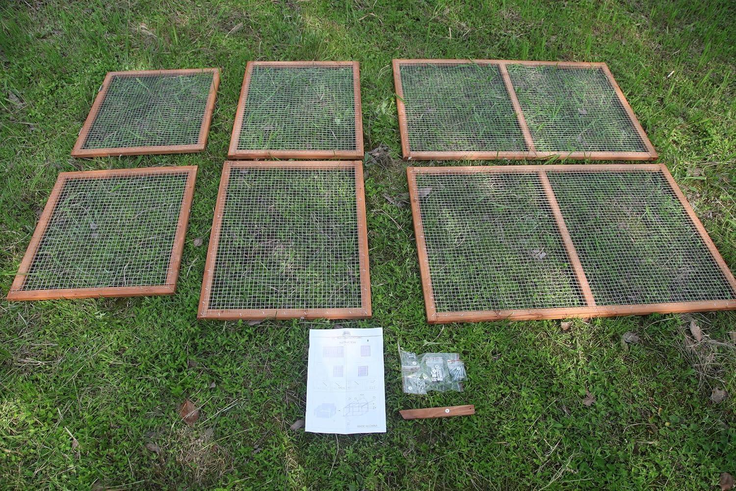 Wooden Chicken Coop Cage Rabbit Hutch Enclosure Poultry Pet Hutch Garden Backyard w/Mesh Run Cage Indoor and Outdoor Use(40 Inches)