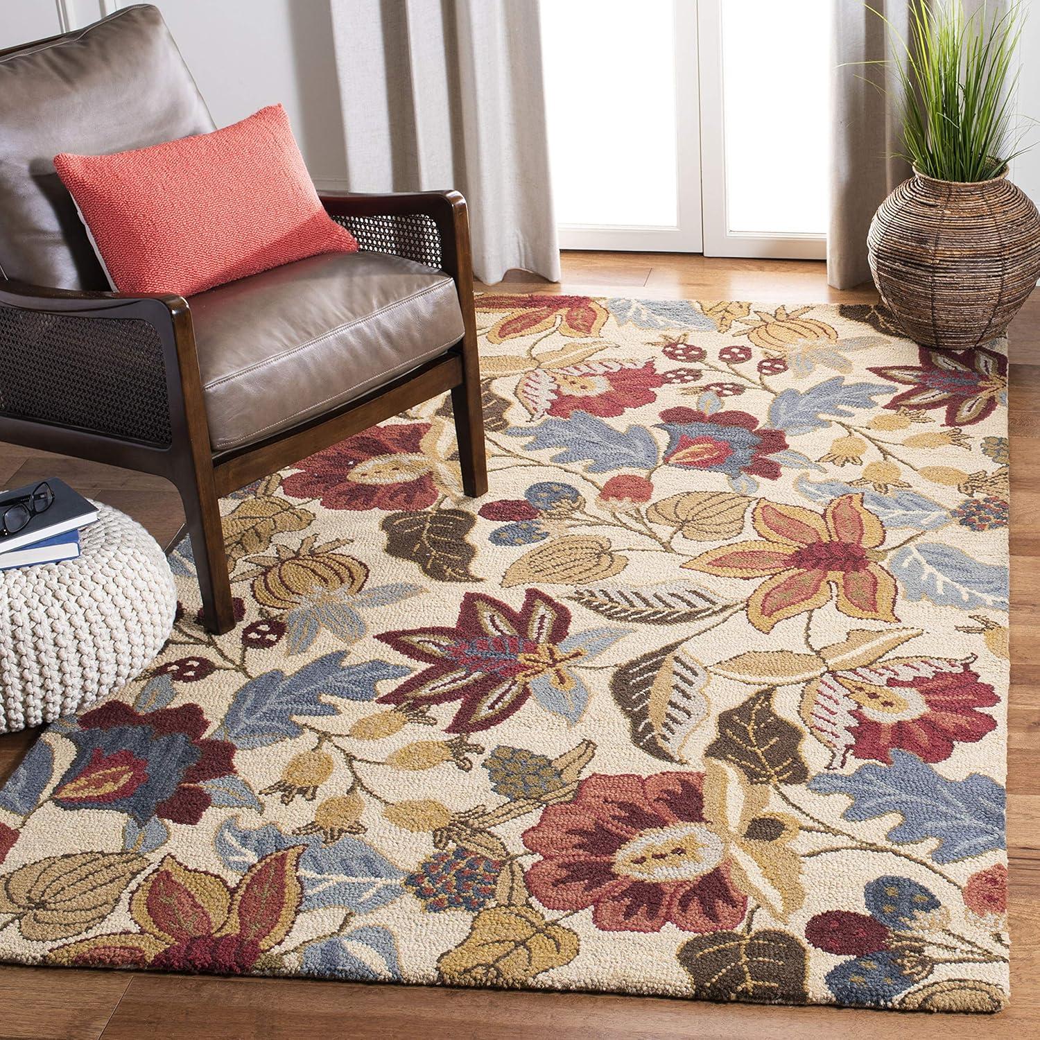 Jardin JAR952 Hand Tufted Area Rug - Beige/Multi - 6'x6' - Safavieh.
