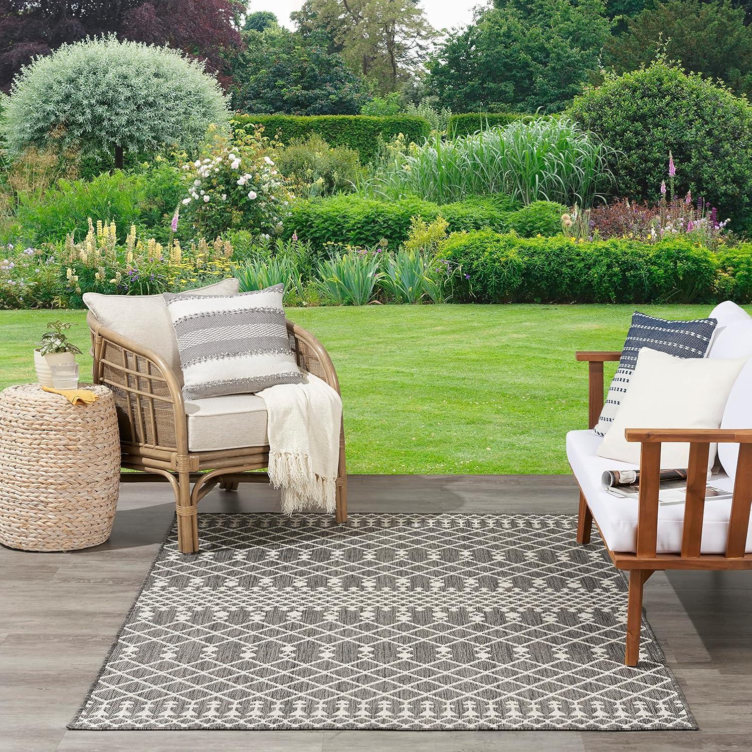 Nourison Positano Moroccan Trellis Flatweave Outdoor Rug