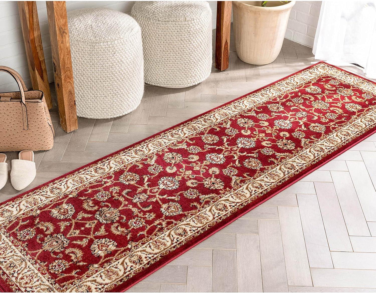 Well Woven Barclay Sarouk Traditional Oriental Panel Red 2'3" x 7'3" Runner Rug