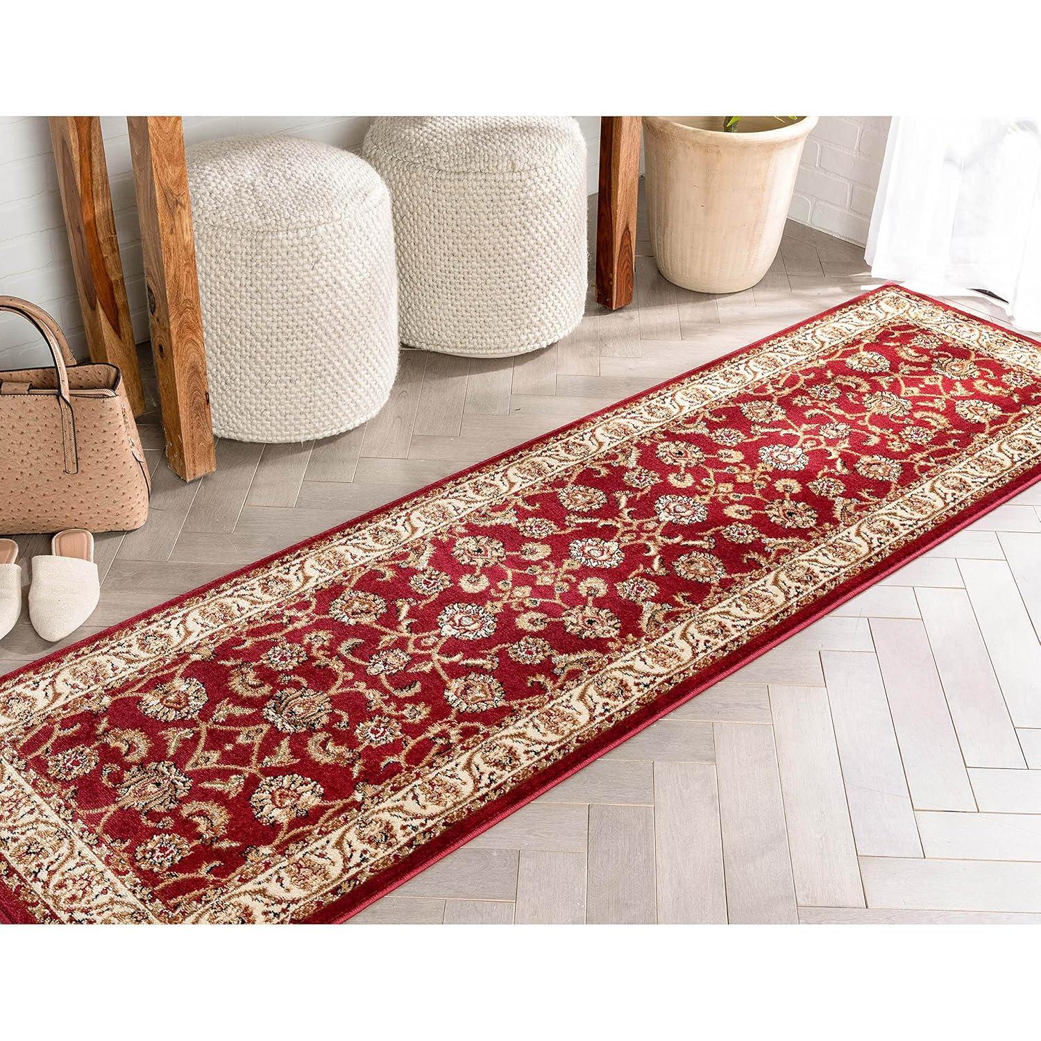 Noble Sarouk Red Persian Floral Oriental Formal Traditional Rug 3x10 ( 2'7" x 9'6" Runner ) Modern Contemporary Transitional Soft Rug
