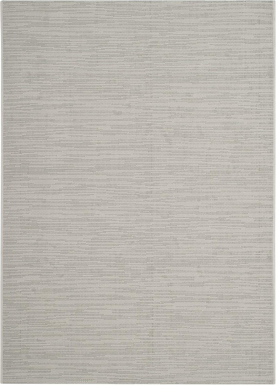 Easy-Care Reversible Light Grey Synthetic Area Rug, 4' x 5'7"