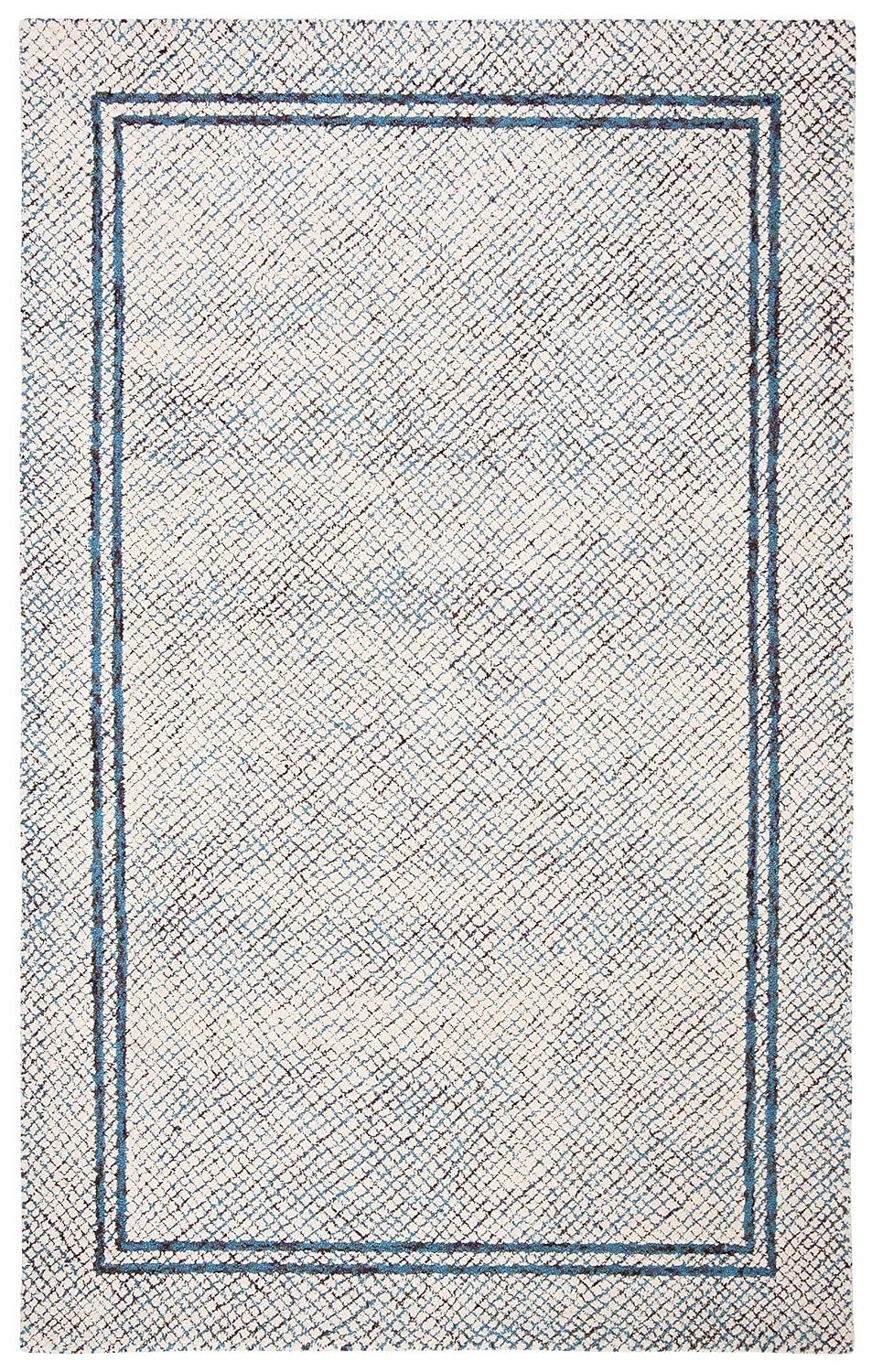 Abstract ABT341 Hand Tufted Area Rug - Ivory/Navy - 8'x10' - Safavieh.