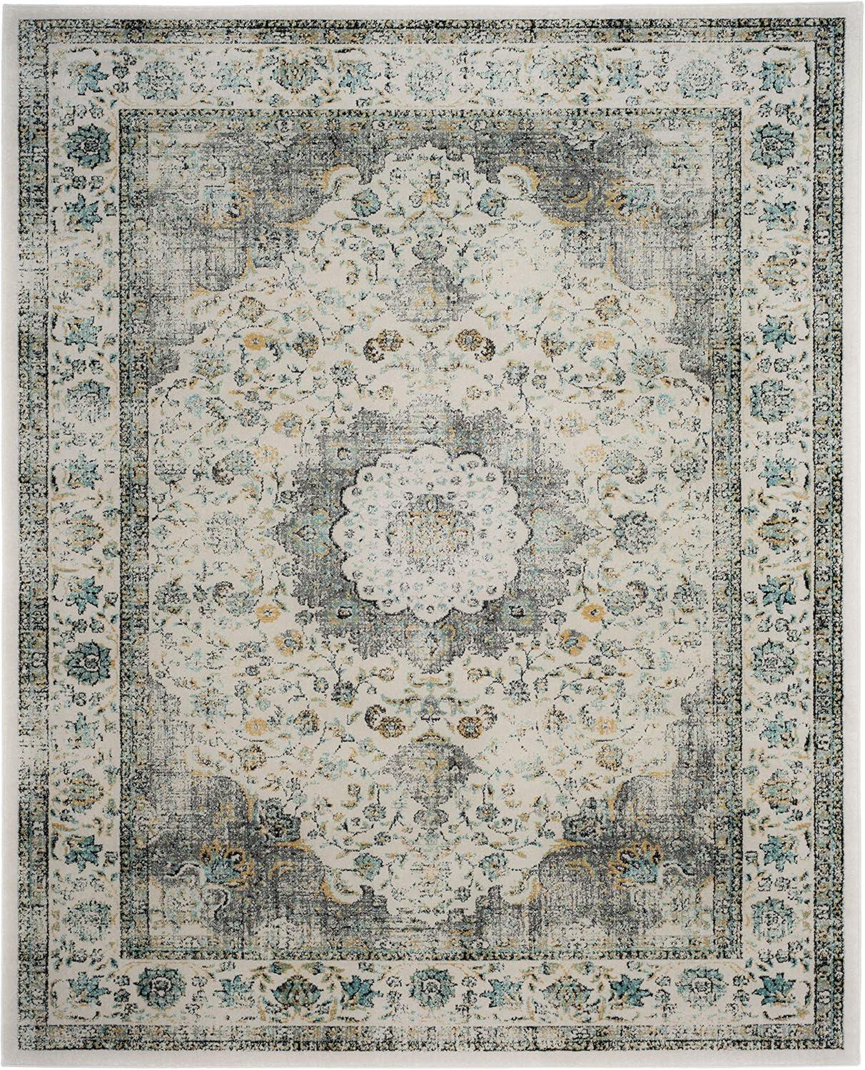 Evoke EVK220 Power Loomed Area Rug - Grey/Gold - 10'x14' - Safavieh.
