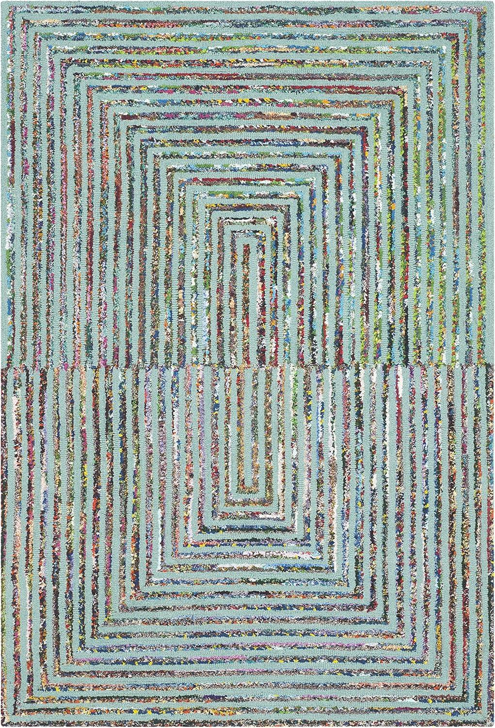 Nantucket NAN603 Hand Tufted Area Rug - Teal - 4'x6' - Safavieh.
