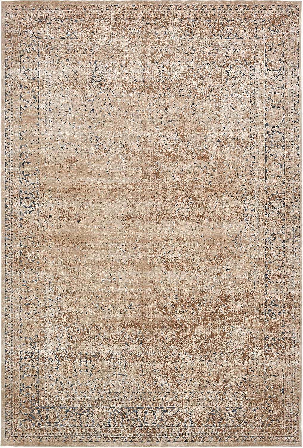 Eliza Collection Neutral Toned 5' x 8' Beige and Light Brown Area Rug