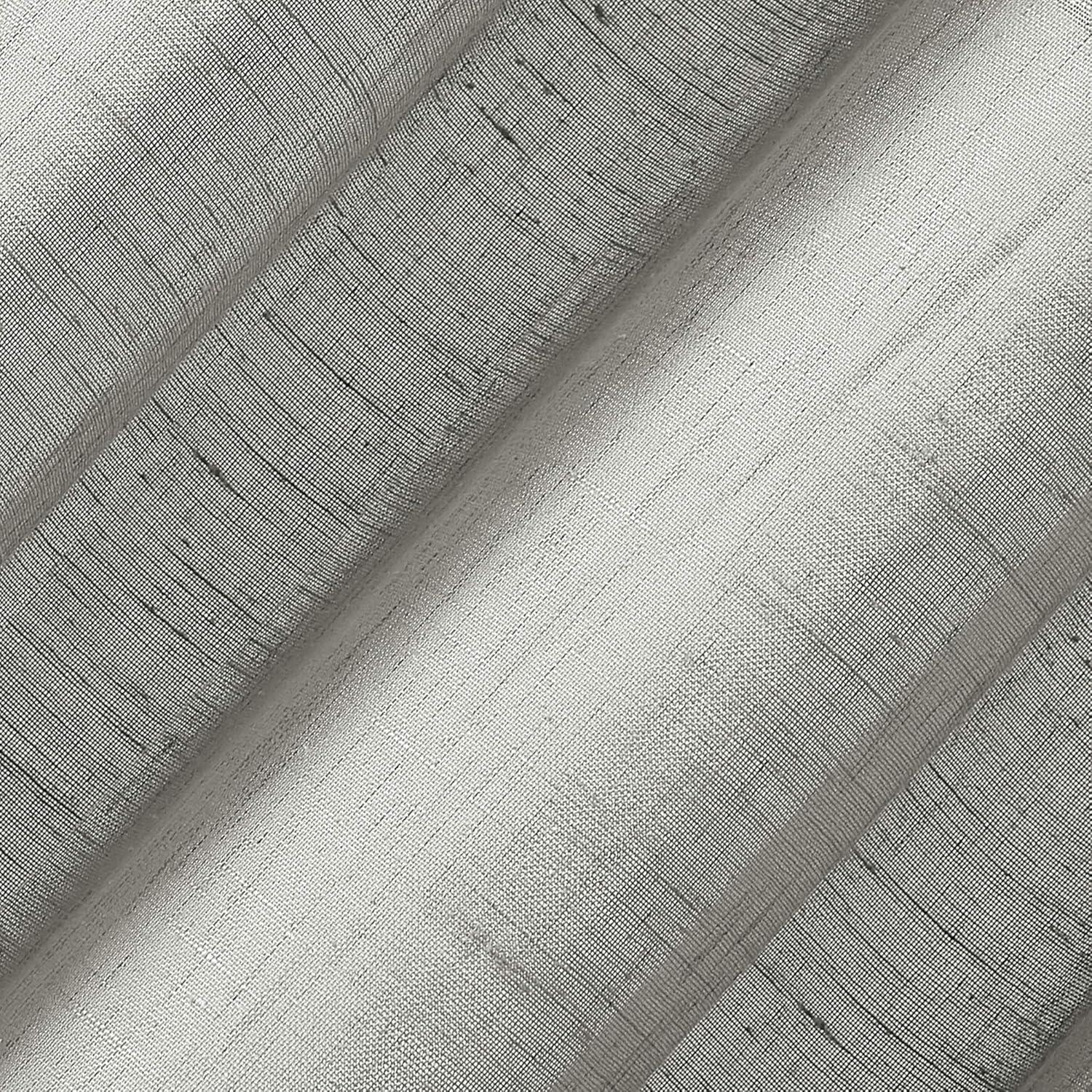 63"x52" Slub Textured Linen Blend Grommet Top Curtain Gray - Archaeo: Light Filtering Panel, Modern Indoor Decor