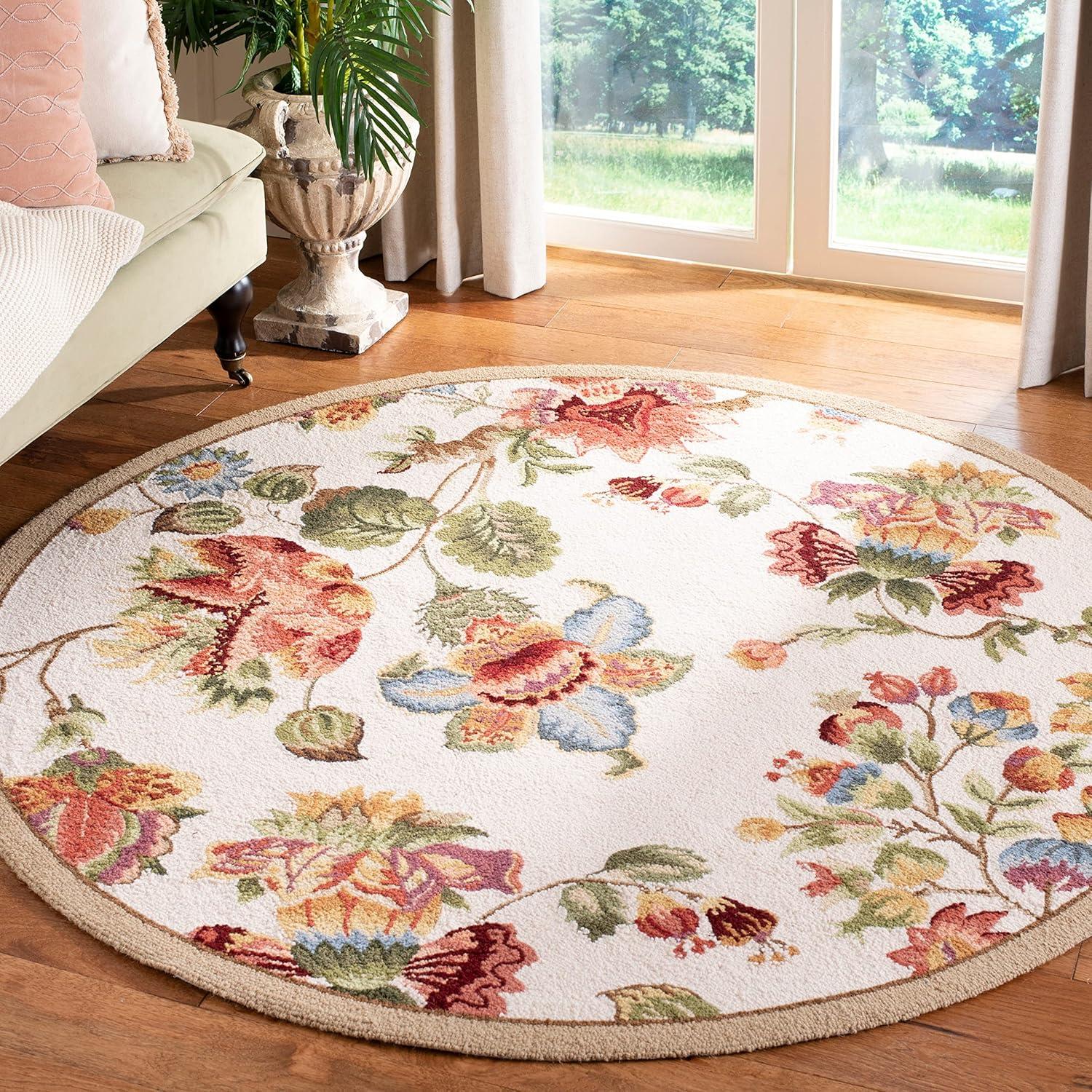 Sage Floral Handmade Wool 30" Runner Rug