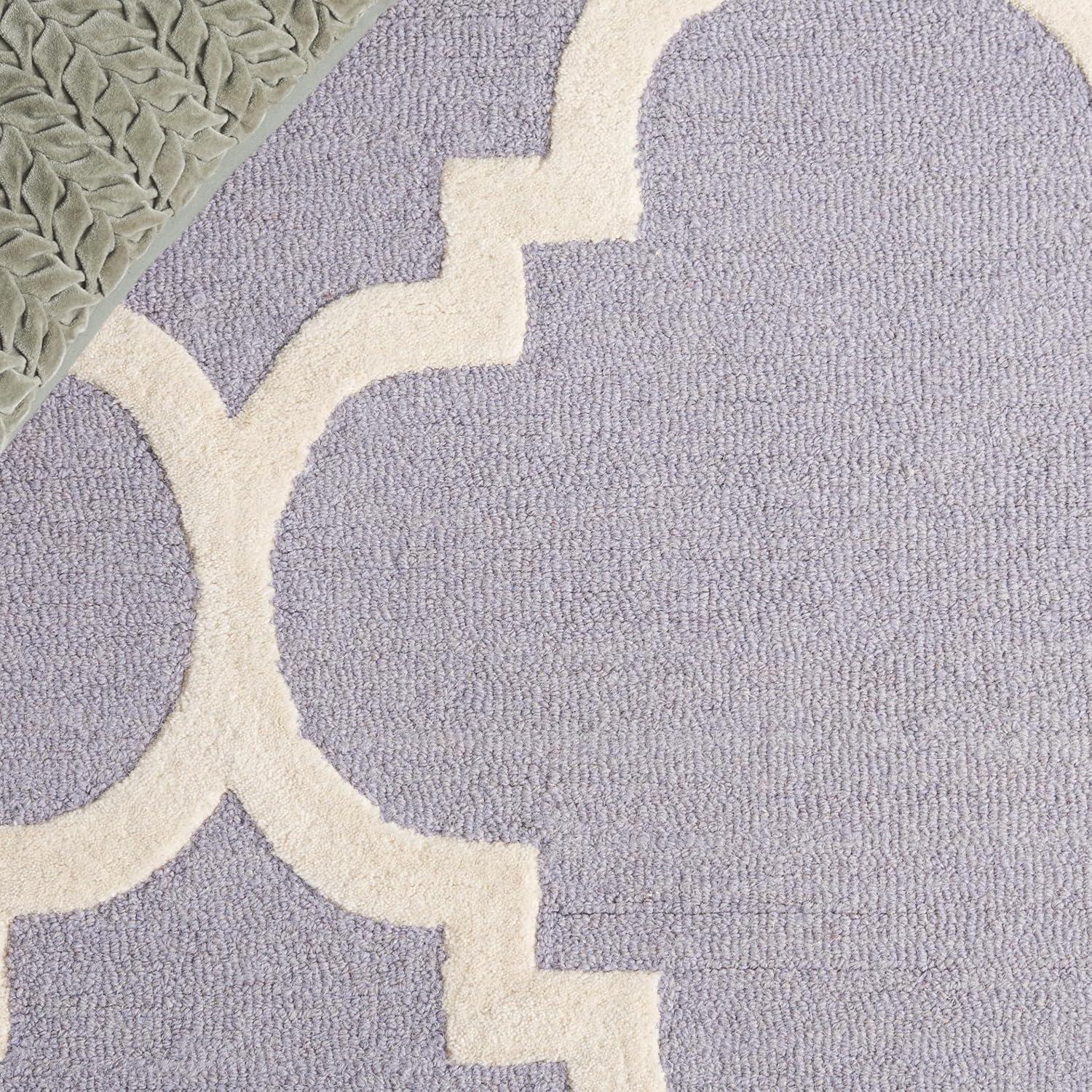 Ivory and Silver Hand-Tufted Wool Rectangular Rug