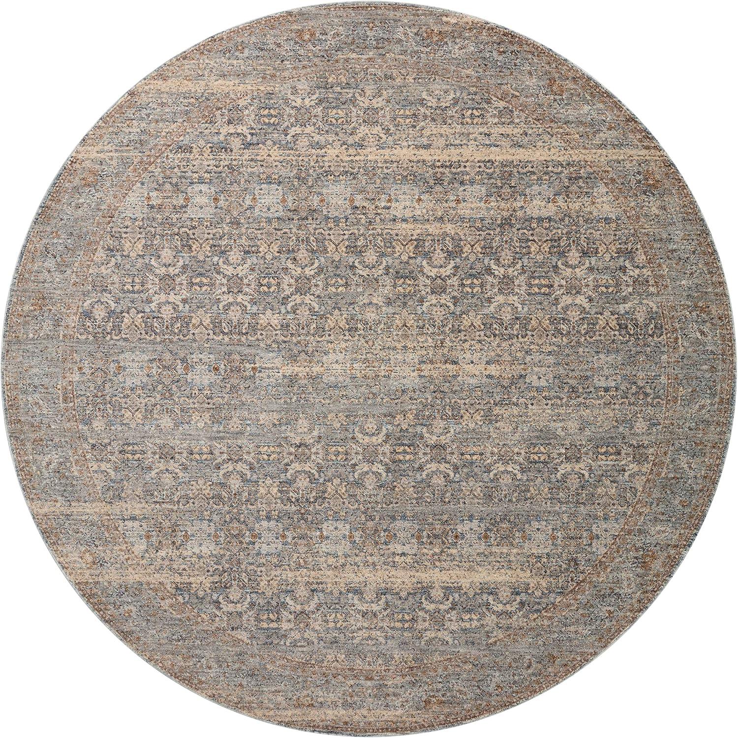 Blake Ocean and Mocha Distressed Synthetic Area Rug 11'-6" x 15'-7"