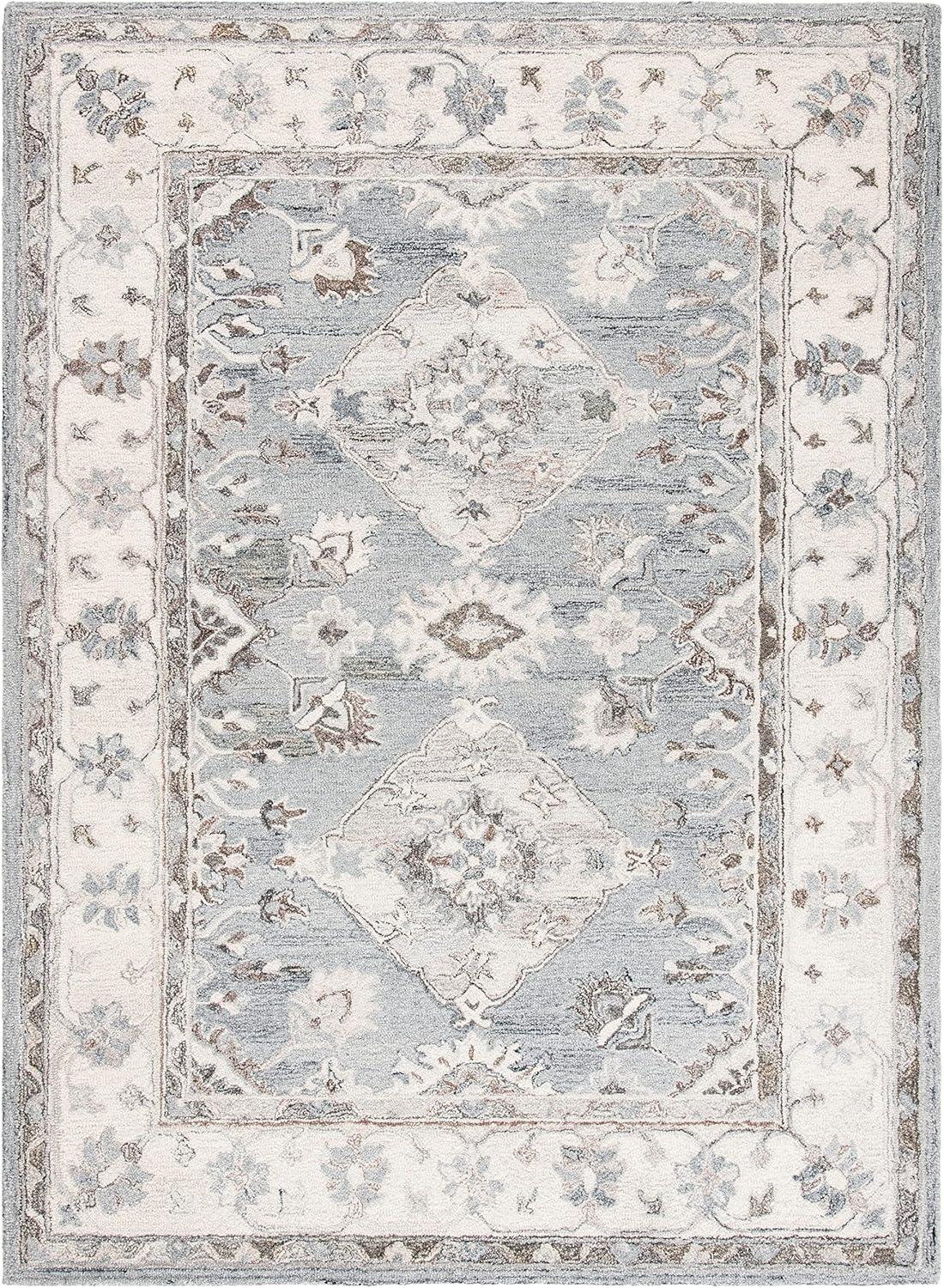 Suzani SZN331 Hand Tufted Area Rug - Grey/Ivory - 6'x9' - Safavieh.