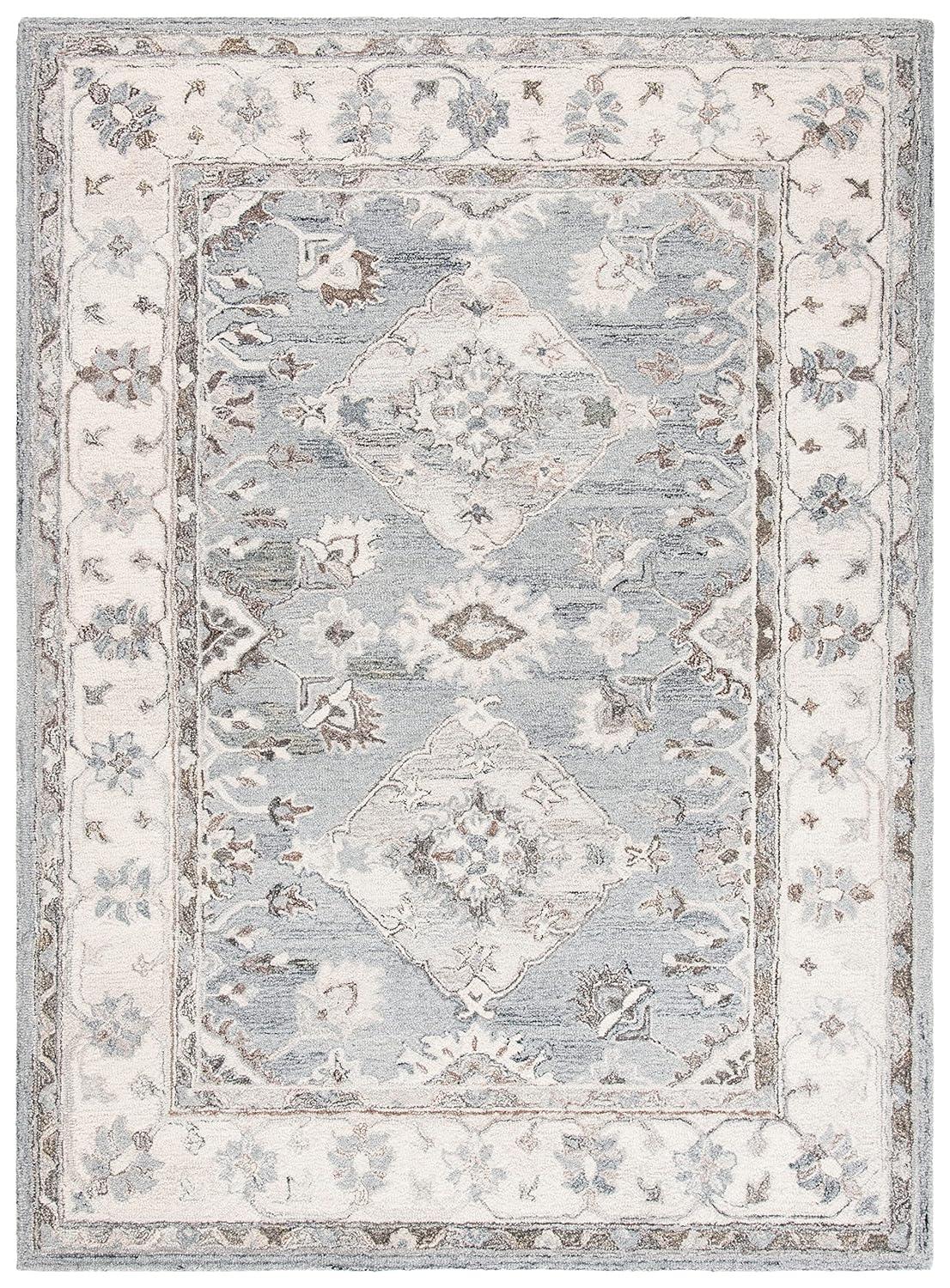 Suzani SZN331 Hand Tufted Area Rug - Grey/Ivory - 6'x9' - Safavieh.
