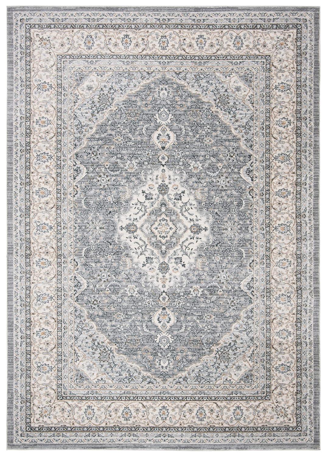 Isabella ISA919 Power Loomed Area Rug - Grey/Cream - 4'x6' - Safavieh