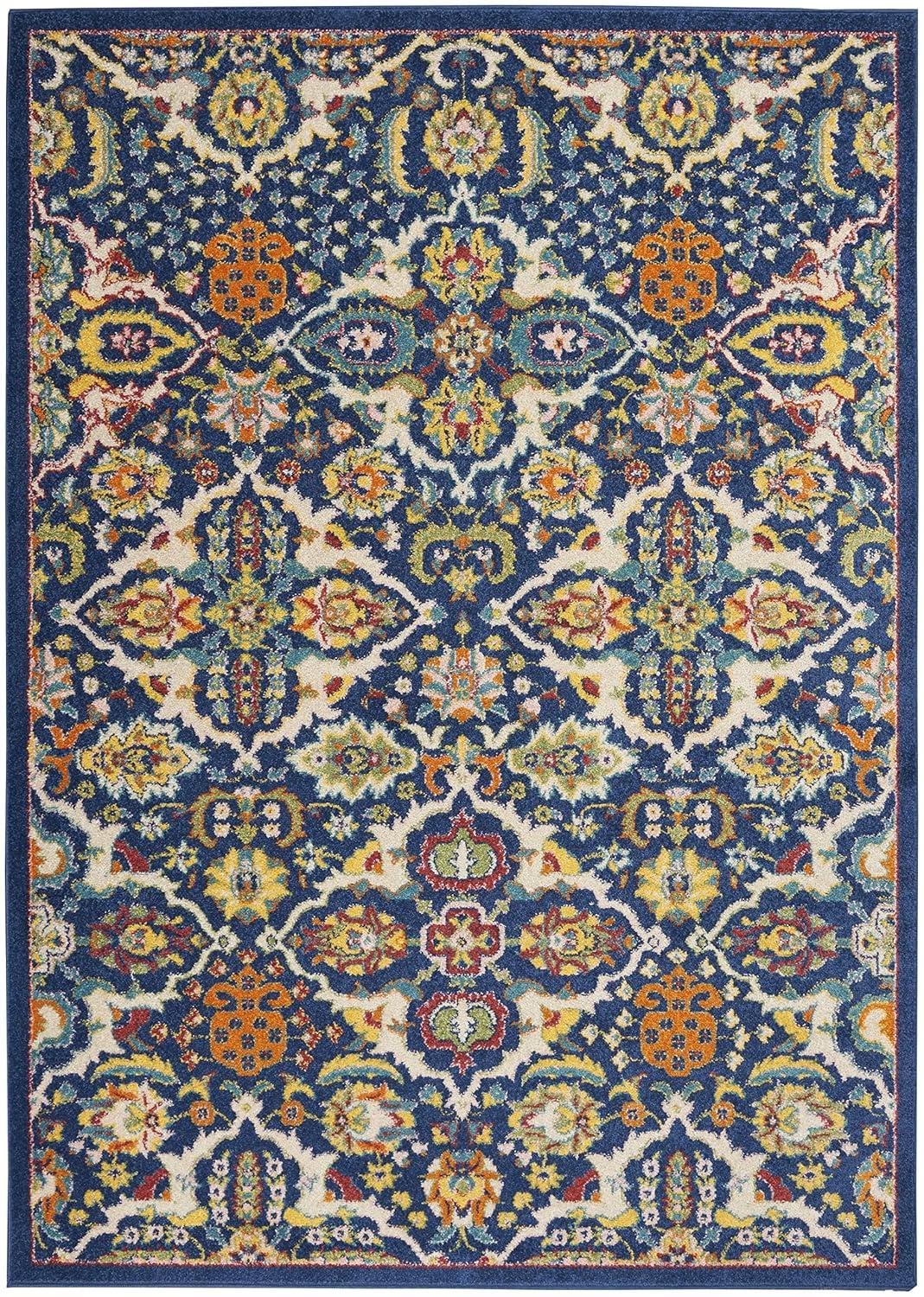 Nourison Allur Boho Indoor Area Rug Navy Multicolor 6' x 9'