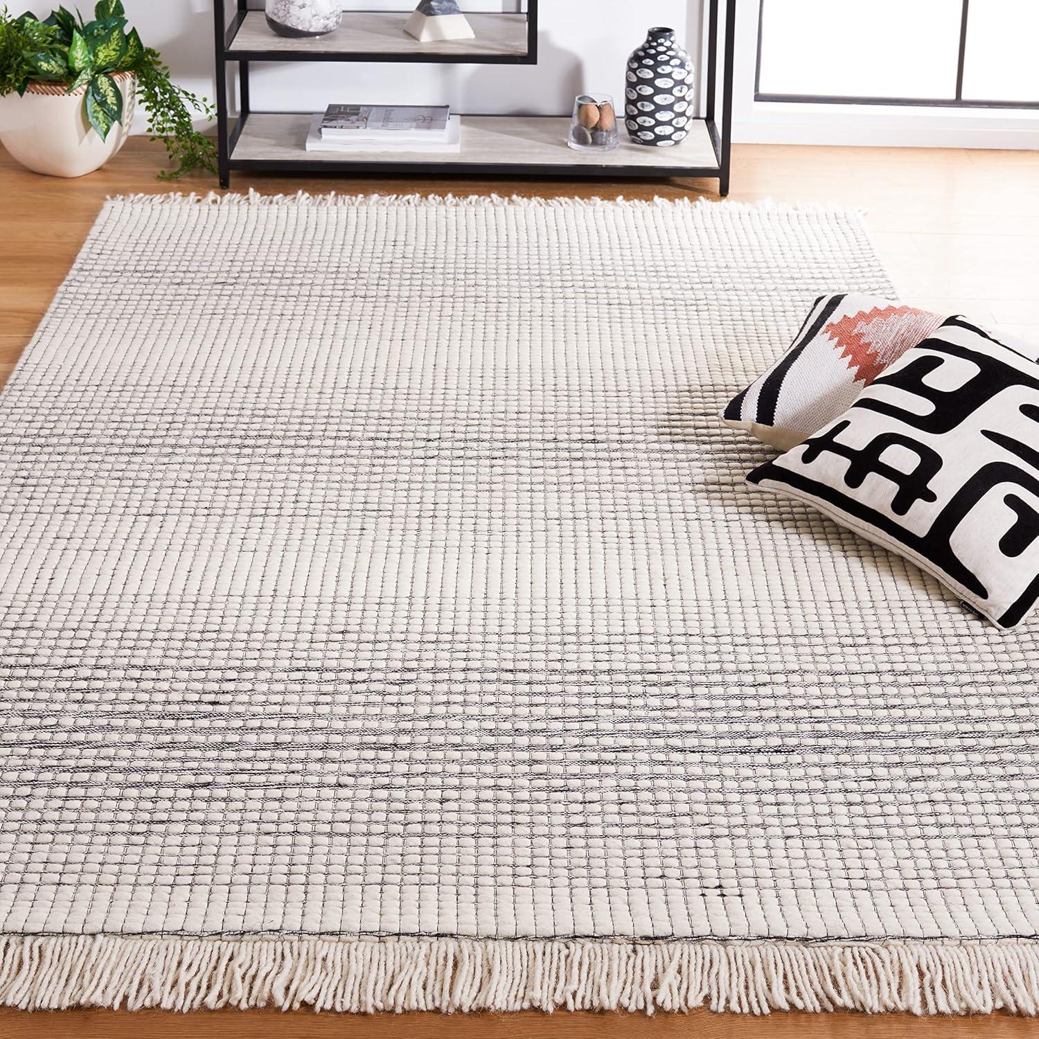 Safavieh Marbella Hand Woven Wool With Cotton Cloth Backing Striped Rug