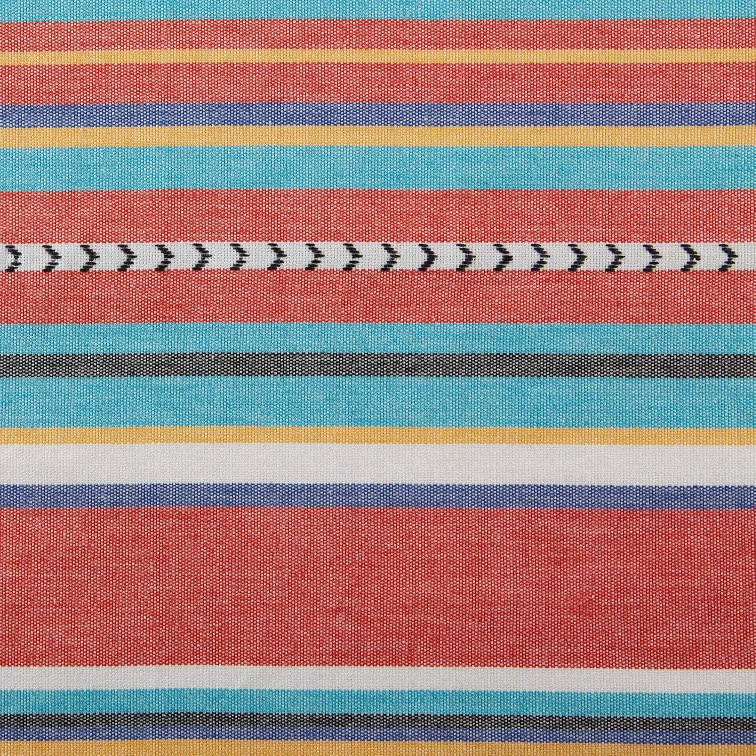 Verano Stripe Multicolor Cotton Square Tablecloth, 52x52