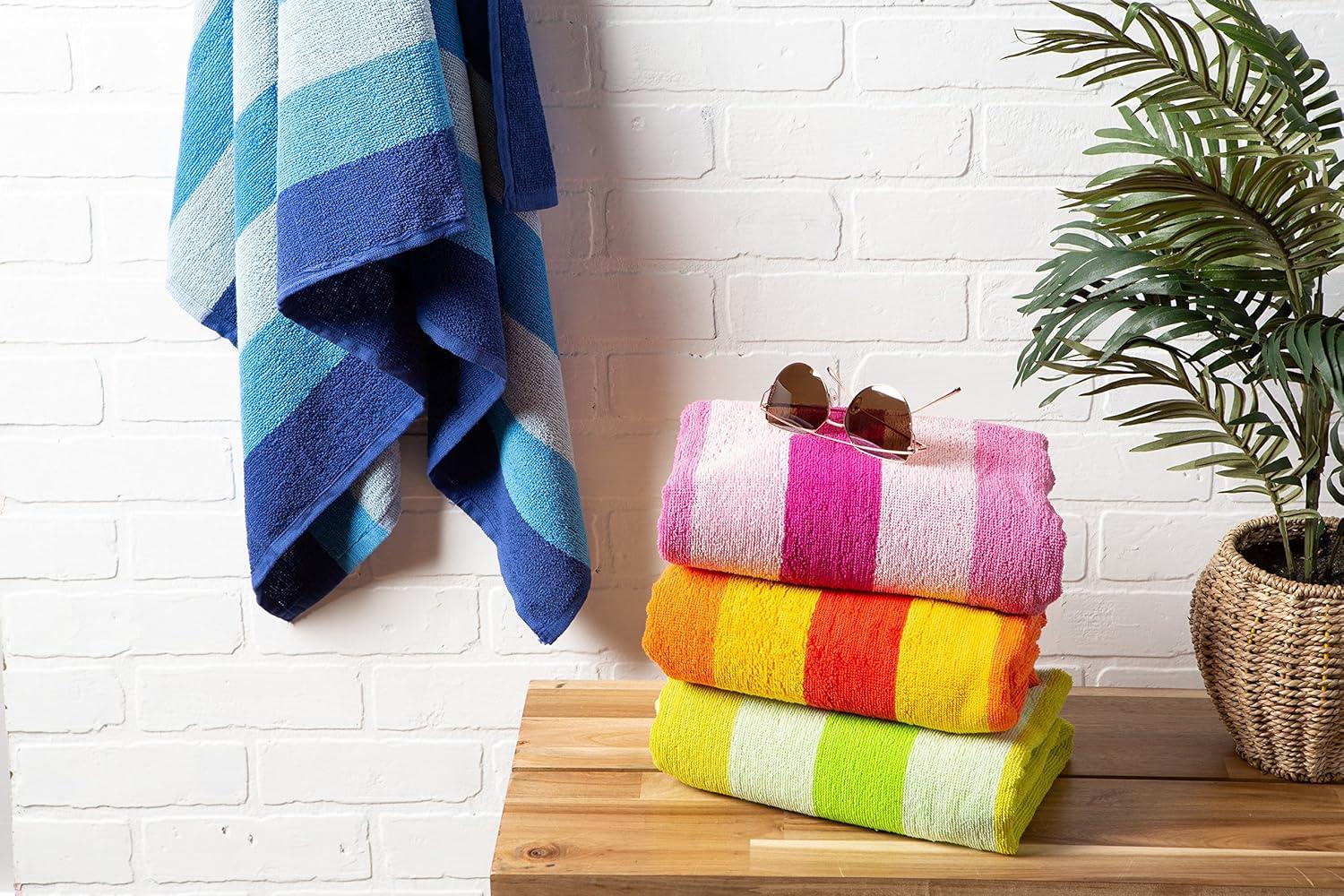 DII Cabana Orange Stripe Beach Towel