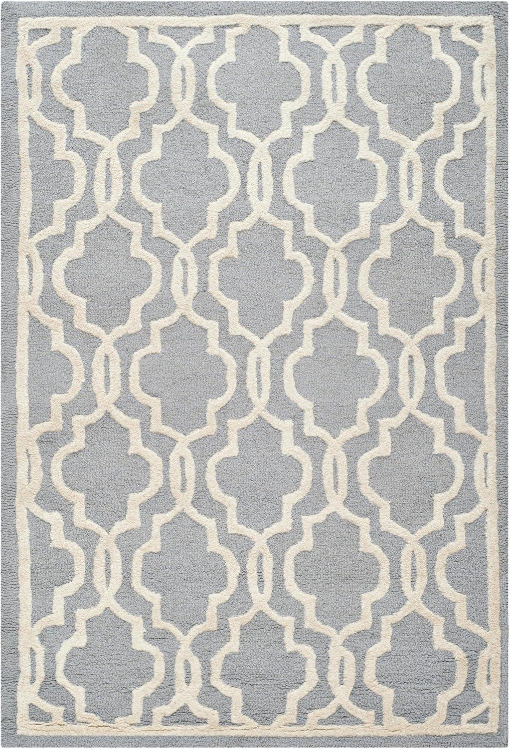 Cambridge CAM131 Tufted Indoor Runner Rug - Silver/Ivory - 2'6"x16' - Safavieh