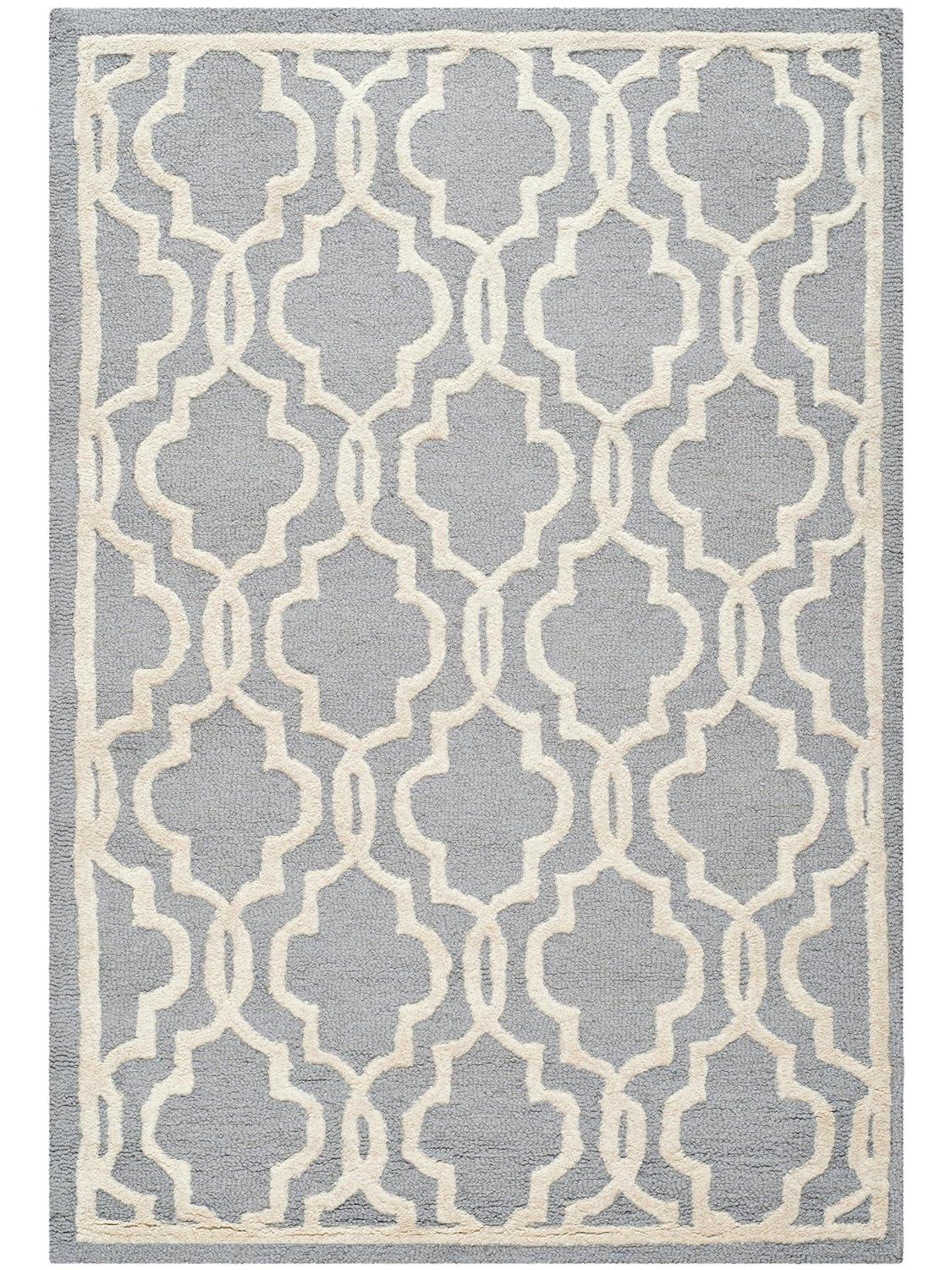 Cambridge CAM131 Tufted Indoor Runner Rug - Silver/Ivory - 2'6"x16' - Safavieh